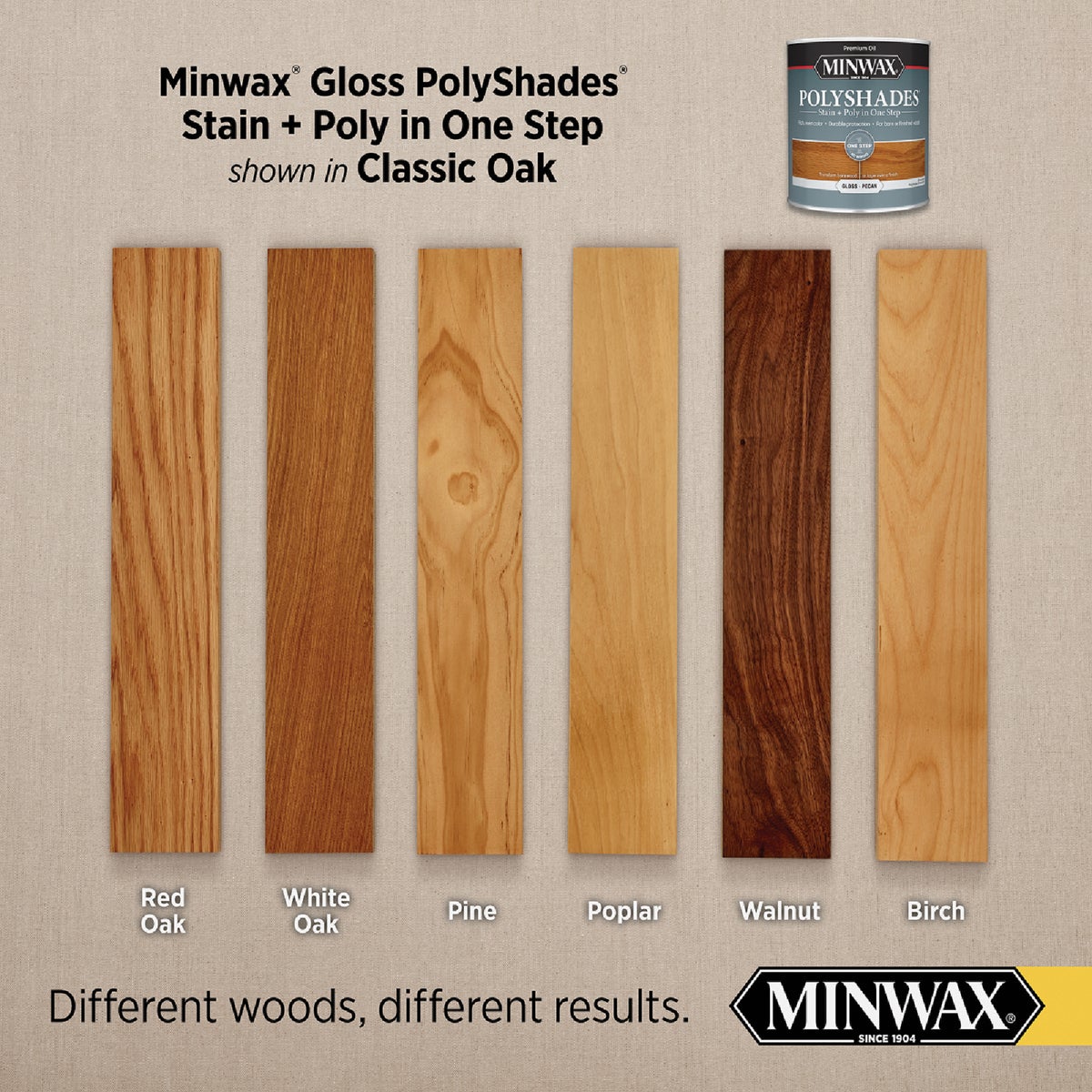 Minwax Polyshades 1/2 Pt. Gloss Stain & Finish Polyurethane In 1-Step, Classic Oak Image 3