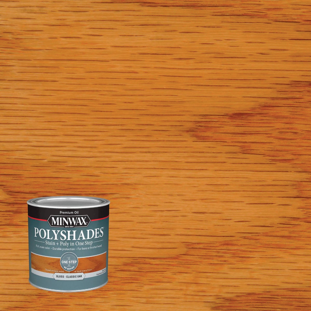 Minwax Polyshades 1/2 Pt. Gloss Stain & Finish Polyurethane In 1-Step, Classic Oak Image 8