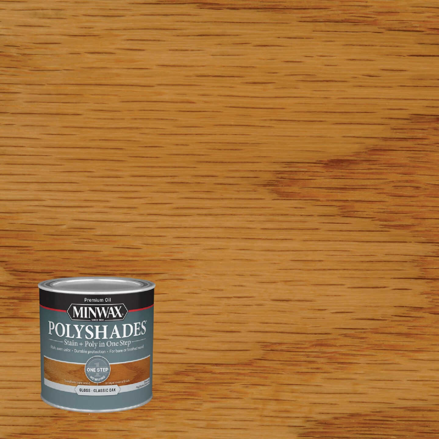 Minwax Polyshades 1/2 Pt. Gloss Stain & Finish Polyurethane In 1-Step, Classic Oak Image 1
