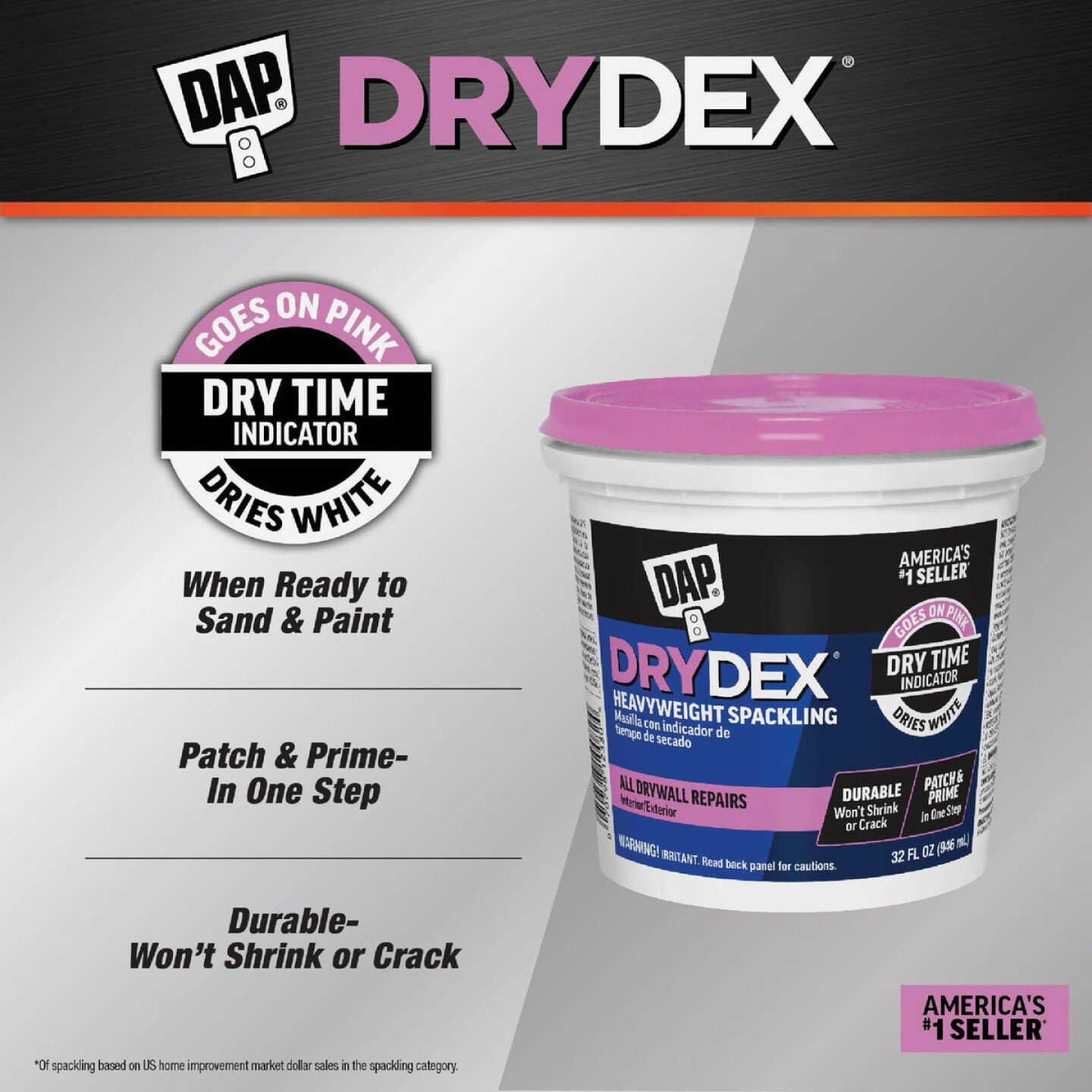 DAP Drydex 1/2 Pt. General Purpose Acrylic Spackling Image 6