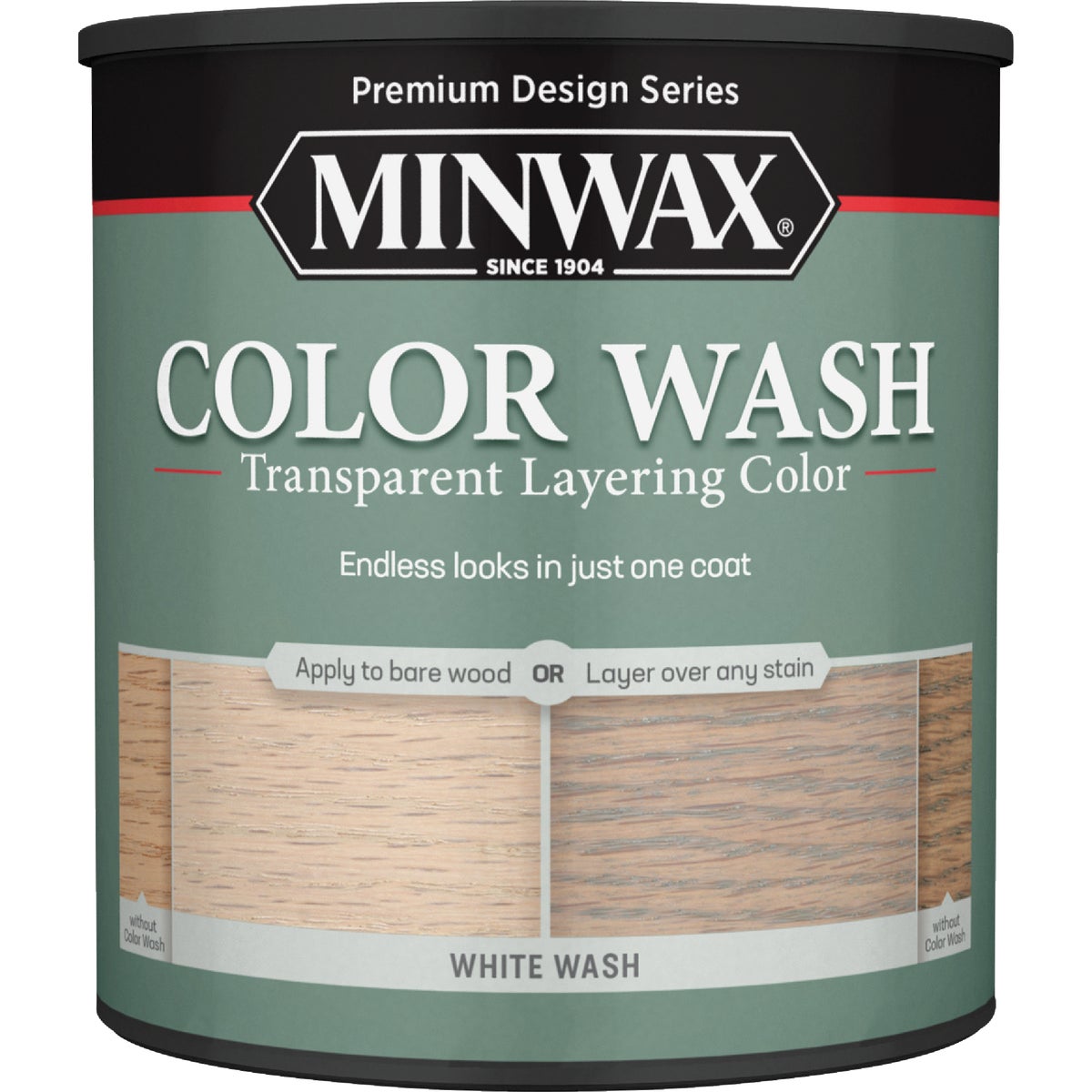 Minwax Water-Based White Wash Wood Stain, White, 1 Qt. Image 4