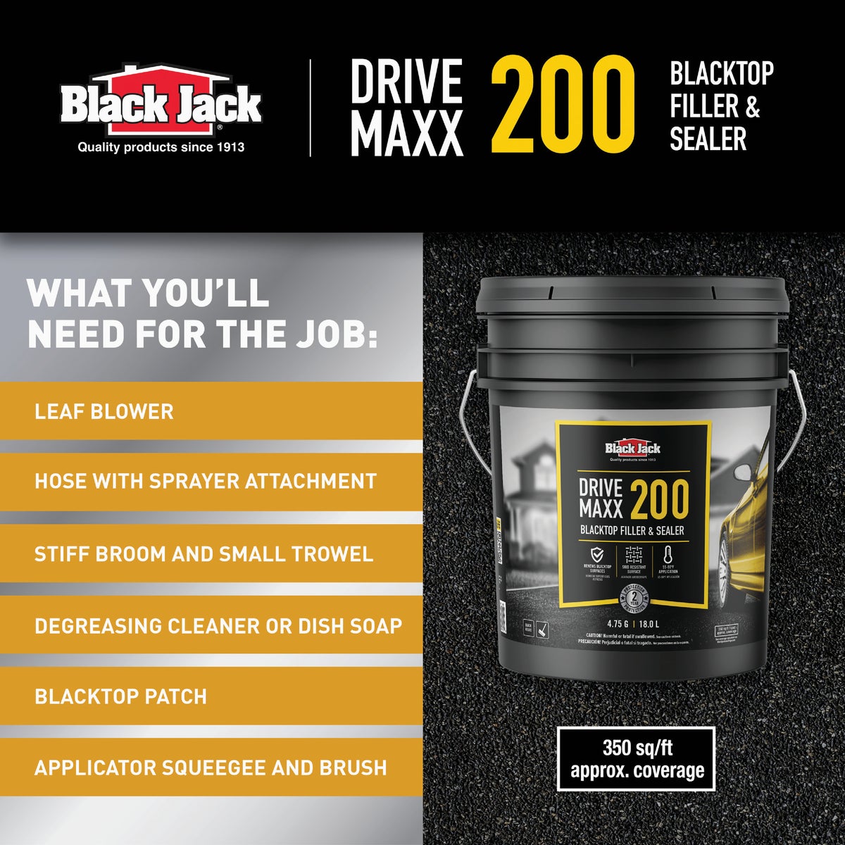 Black Jack Drive-Maxx 200 5 Gal. 2 Yr. Fast Dry Filler and Sealer Image 7