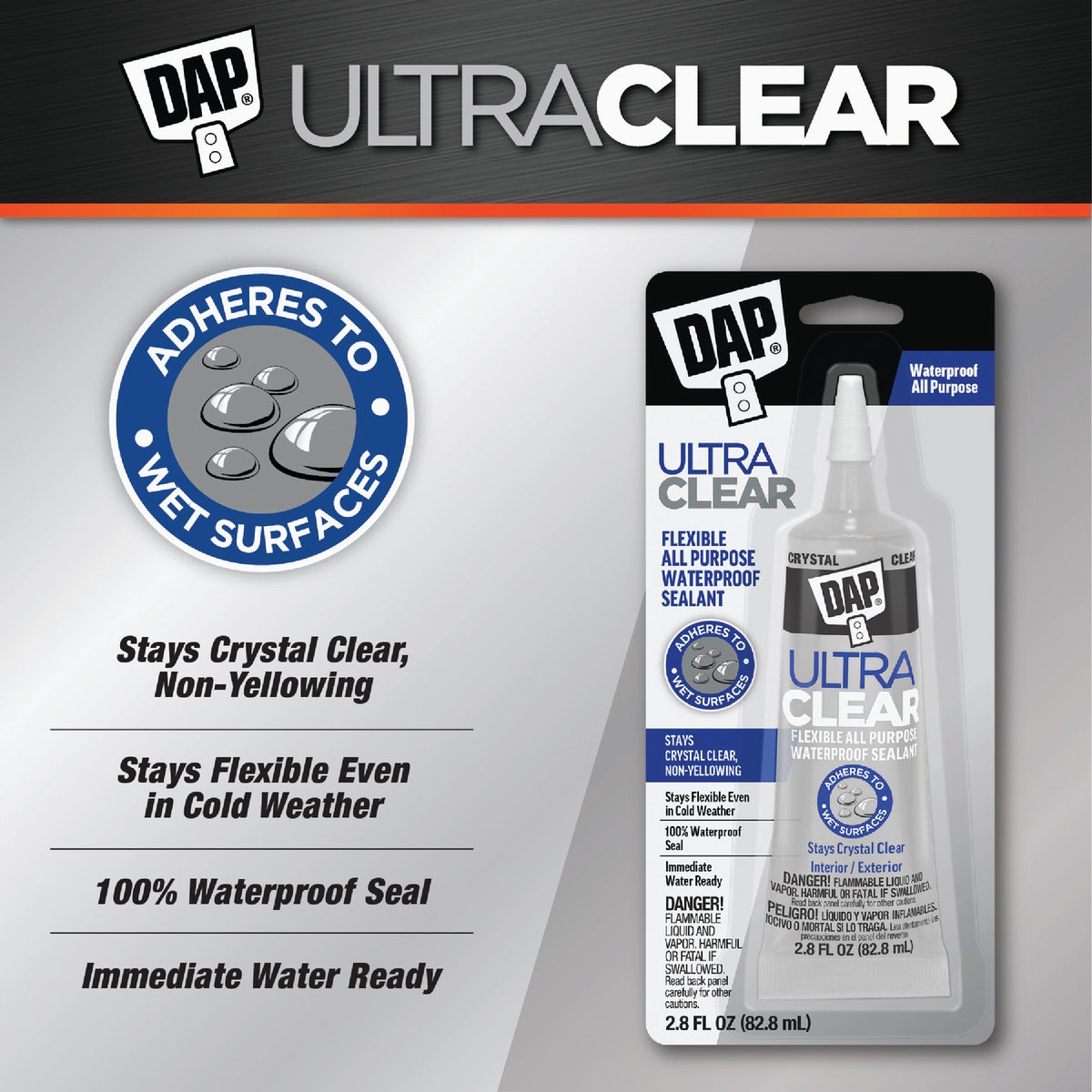 DAP Ultra Clear 2.8 Oz. All Purpose Elastomeric Sealant, Clear Image 2
