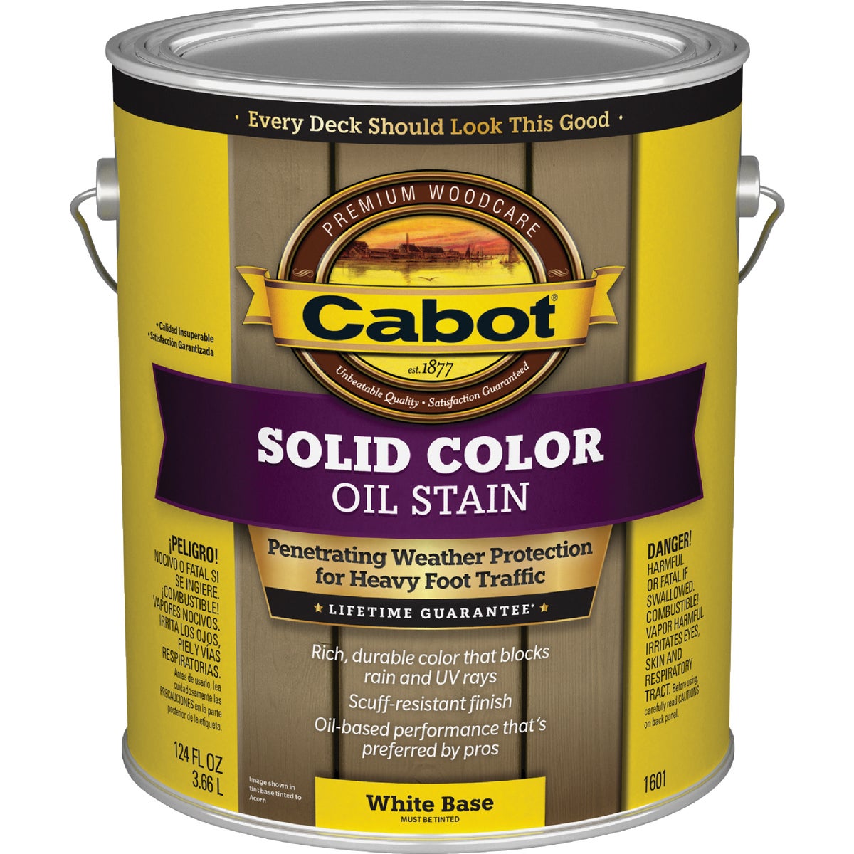 Cabot Solid Color Oil Stain, White, 1 Gal.