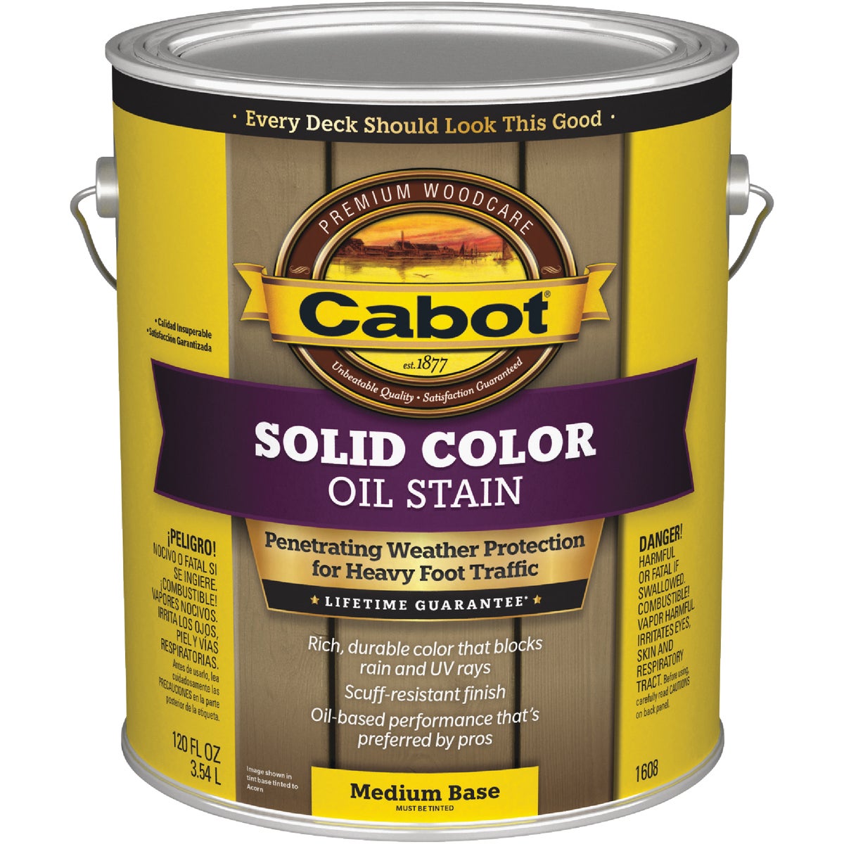 Cabot Solid Color Oil Stain, Medium Base, 1 Gal.