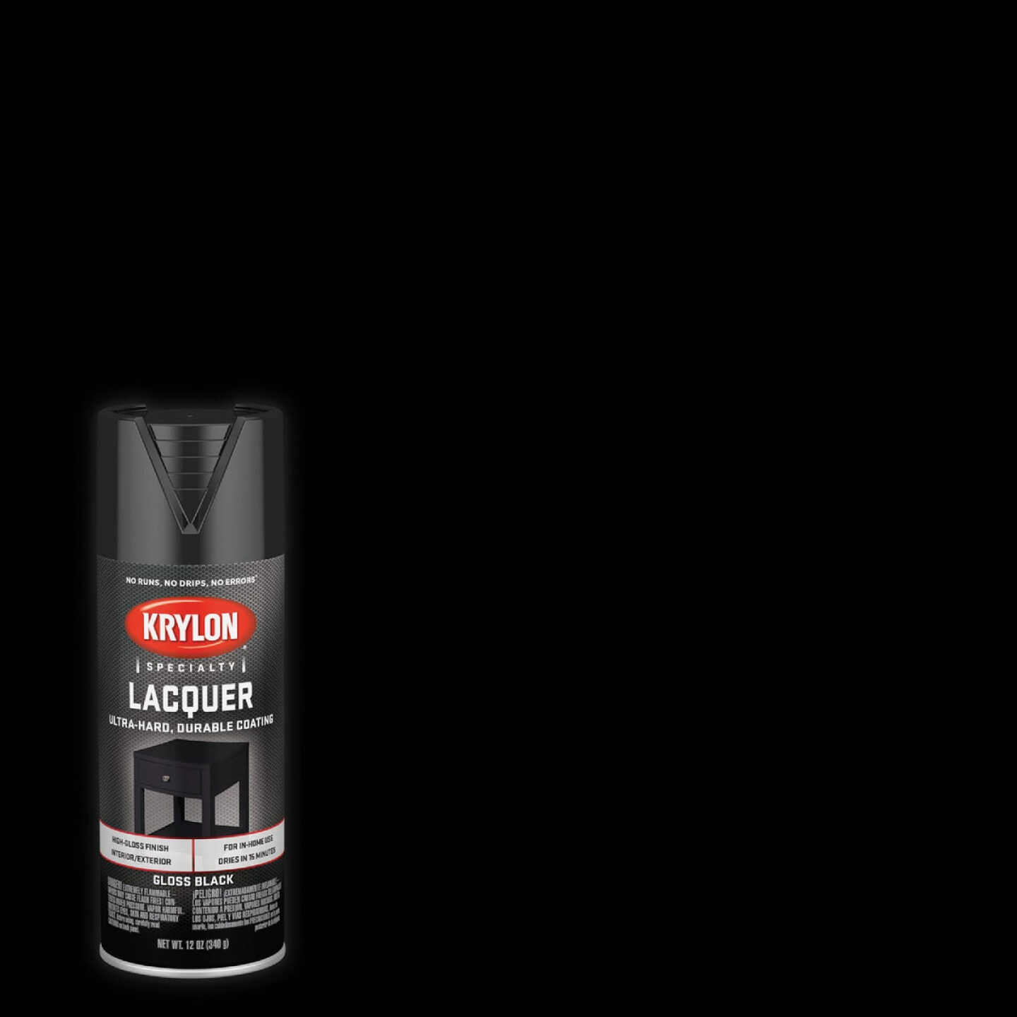 Krylon 12 Oz. Black Spray Lacquer Image 1