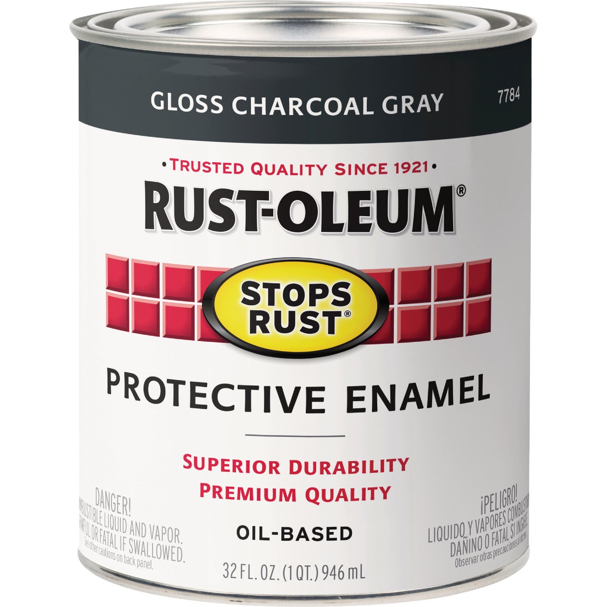 Rust-Oleum Stops Rust Oil Based Gloss Protective Rust Control Enamel, Charcoal Gray, 1 Qt. Image 6