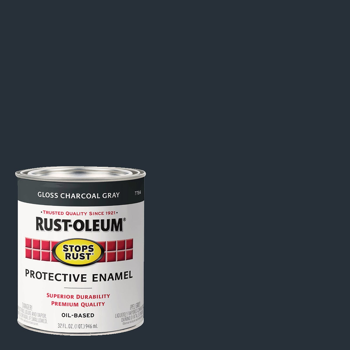 Rust-Oleum Stops Rust Oil Based Gloss Protective Rust Control Enamel, Charcoal Gray, 1 Qt.