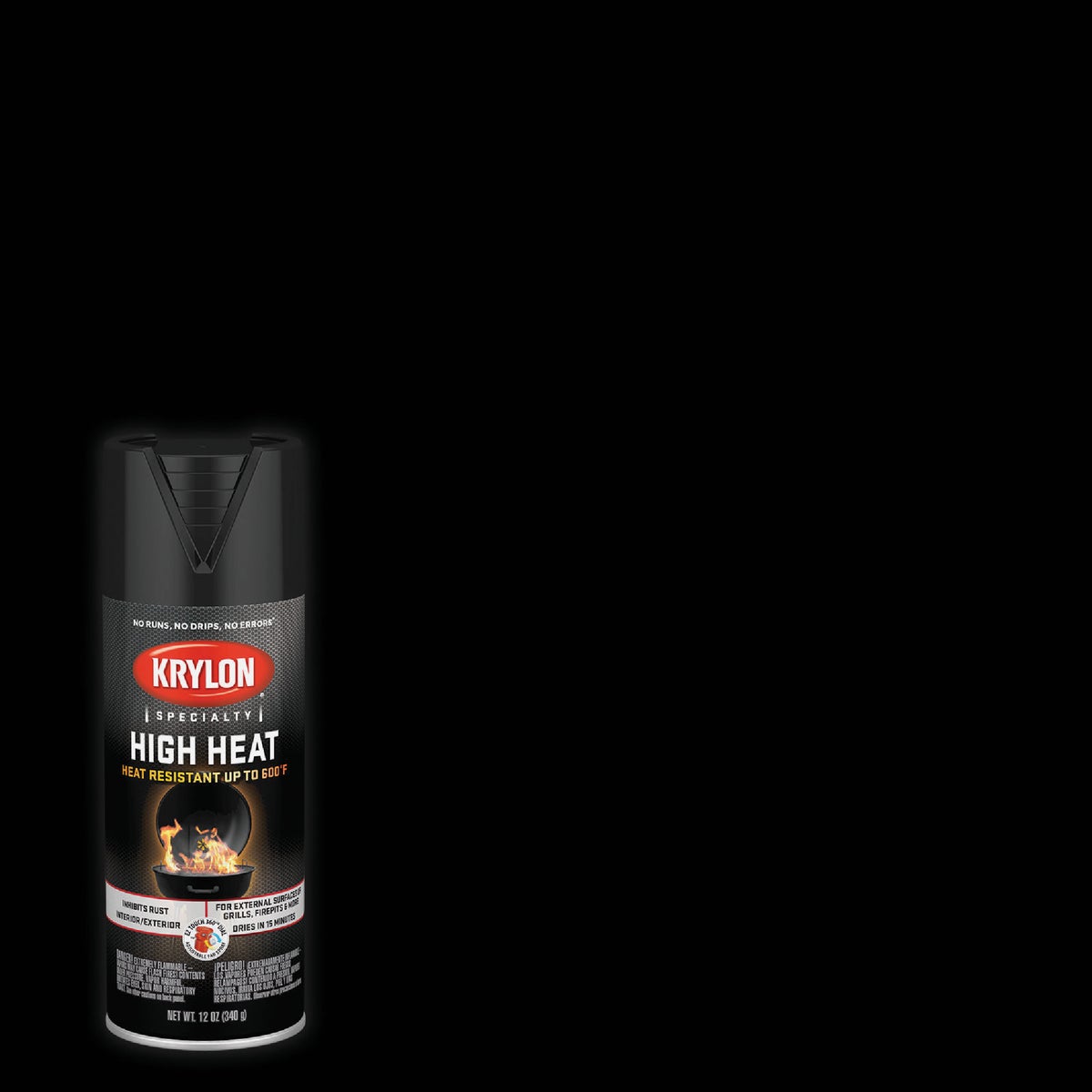 Krylon Flat Black 12 Oz. High Heat Spray Paint