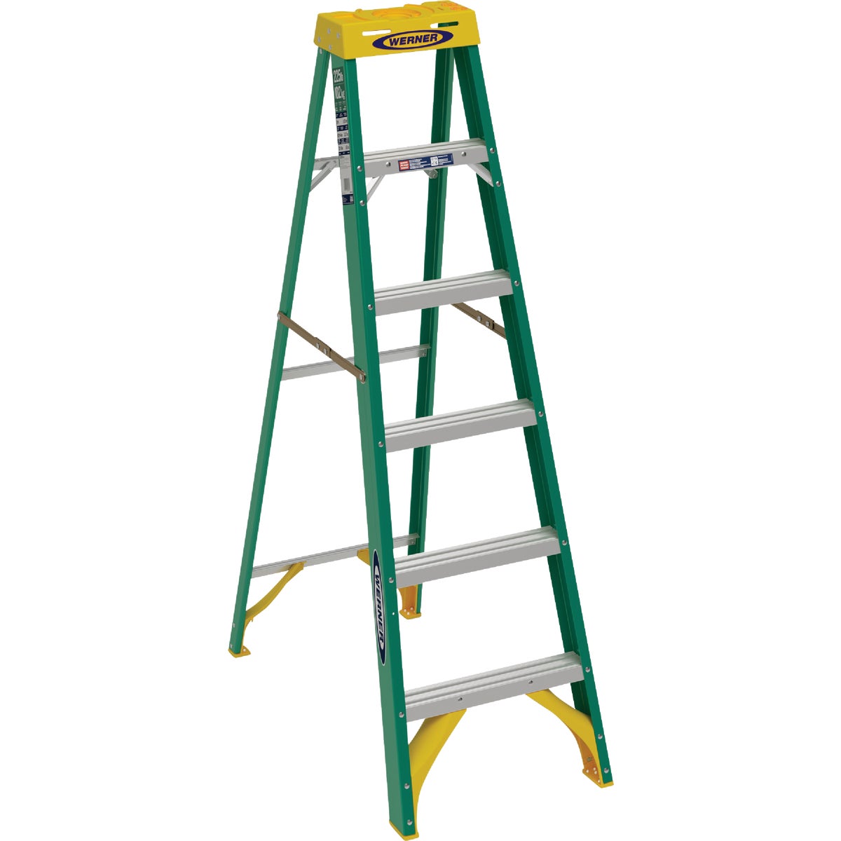 Werner 6 Ft. Fiberglass Step Ladder with 225 Lb. Load Capacity Type II Ladder Rating