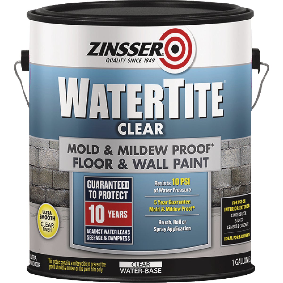 Zinsser WaterTite Clear Mold & Mildew Proof Clear Floor and Wall Paint, 1 Gal. Image 6