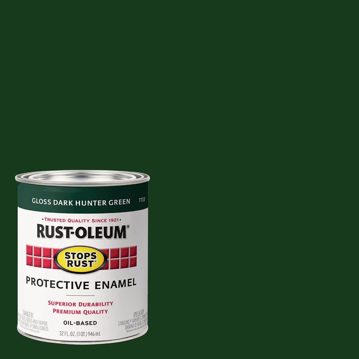 Rust-Oleum Stops Rust Oil Based Gloss Protective Rust Control Enamel, Dark Hunter Green, 1 Qt. Image 1