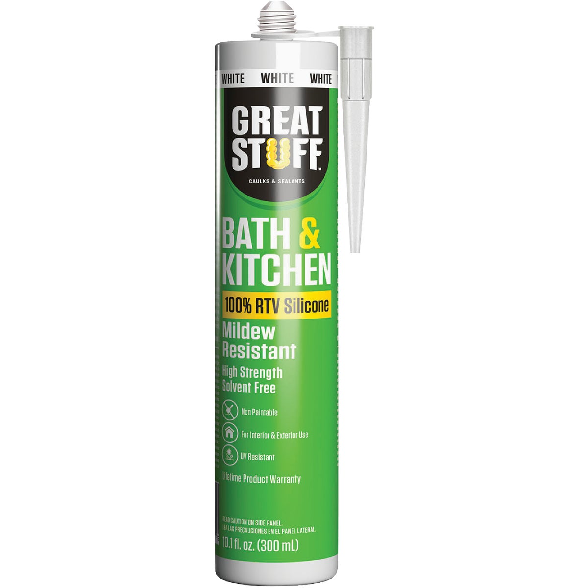 Great Stuff 10.1 Oz. White Bath & Kitchen General Purpose 100% RTV Silicone Sealant