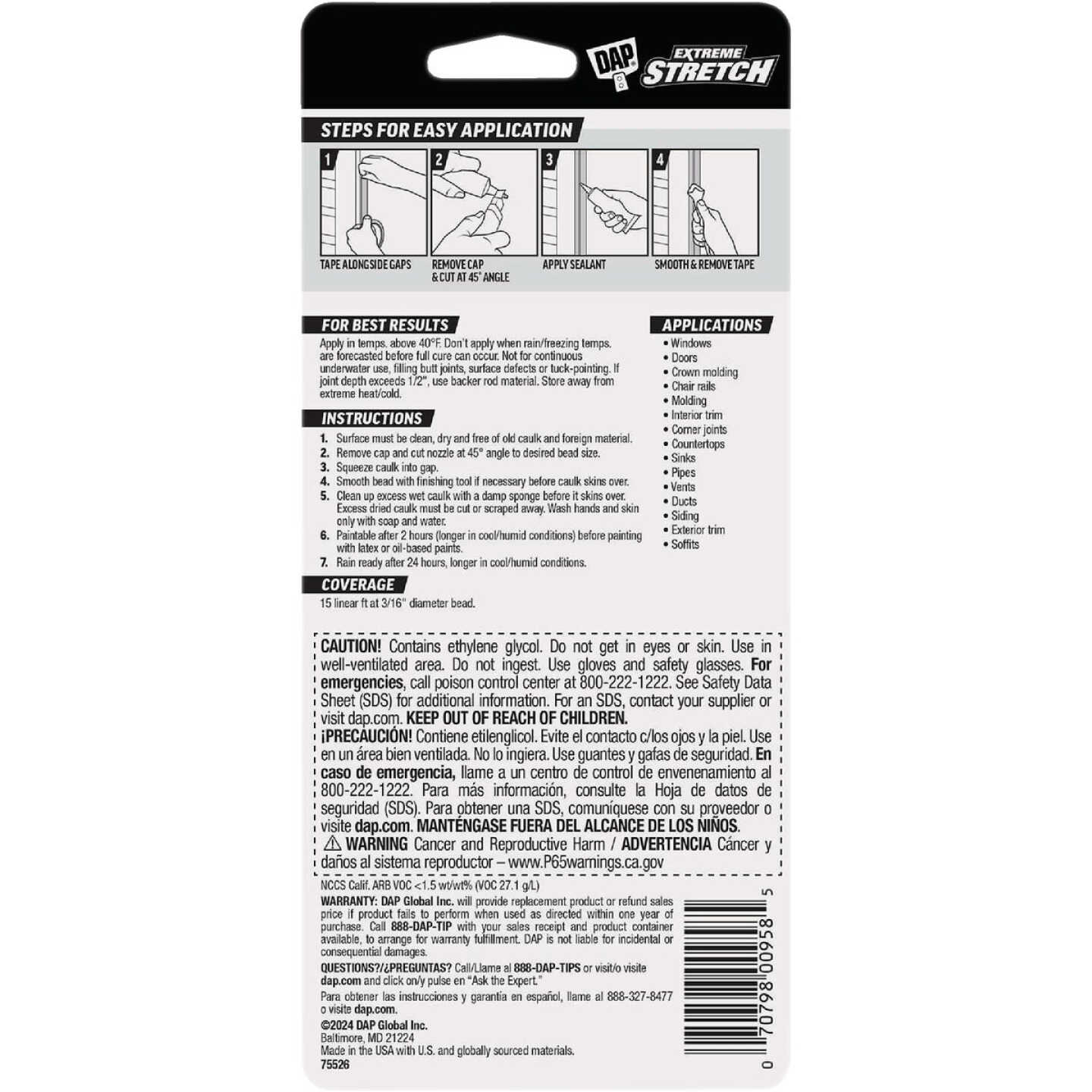 DAP Extreme Stretch 2.8 Oz. Acrylic Urethane Premium Elastomeric Sealant Image 9