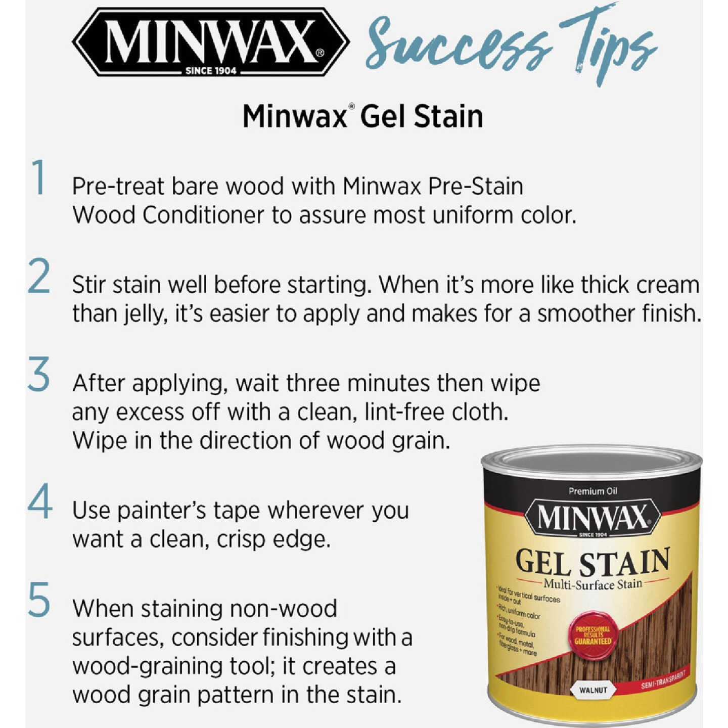 Minwax Gel Stain, Walnut, 1 Qt. Image 6
