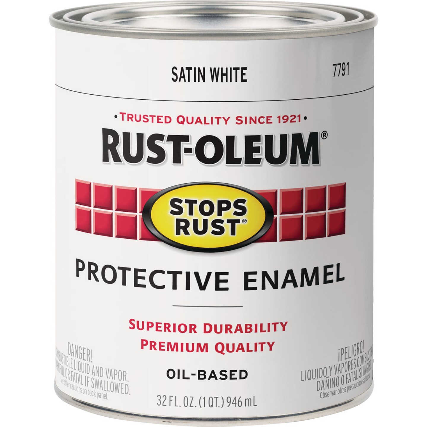 Rust-Oleum Stops Rust Oil Based Satin Protective Rust Control Enamel, White, 1 Qt. Image 7