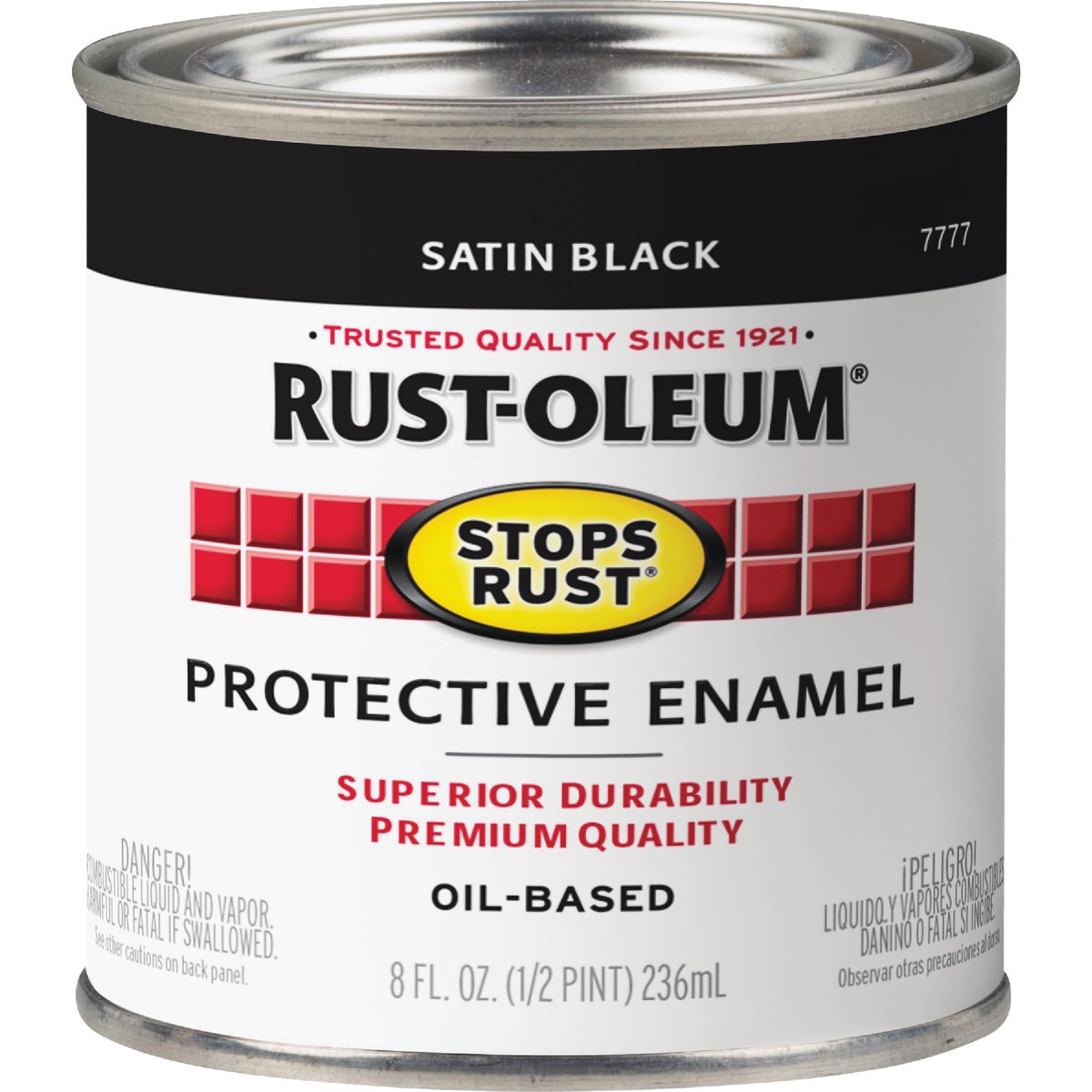 Rust-Oleum Stops Rust Oil Based Satin Protective Rust Control Enamel, Black, 1/2 Pt. Image 7