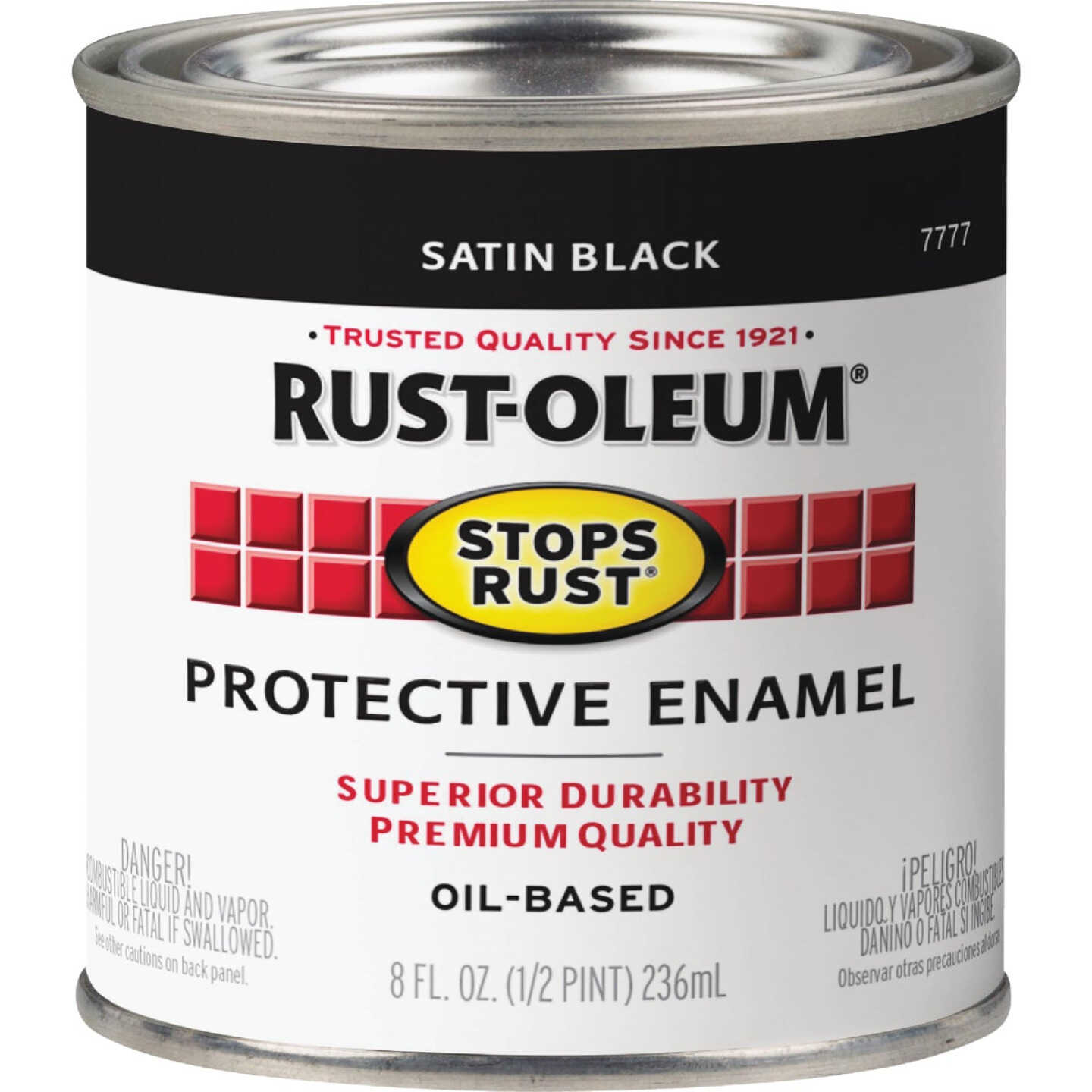Rust-Oleum Stops Rust Oil Based Satin Protective Rust Control Enamel, Black, 1/2 Pt. Image 7