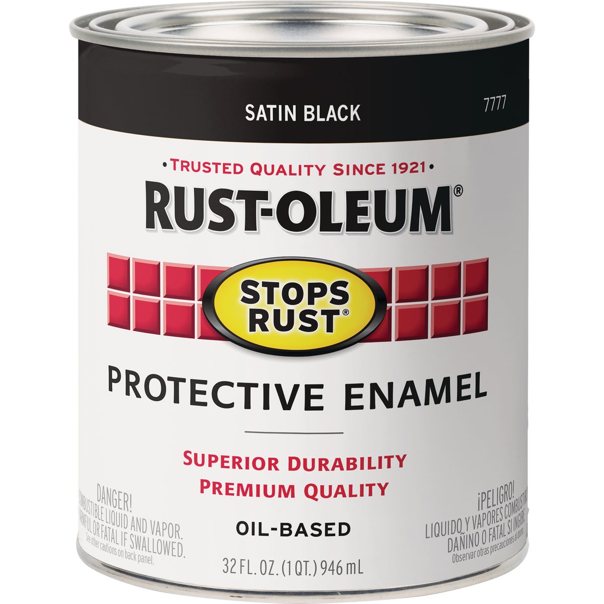 Rust-Oleum Stops Rust Oil Based Satin Protective Rust Control Enamel, Black, 1 Qt. Image 7