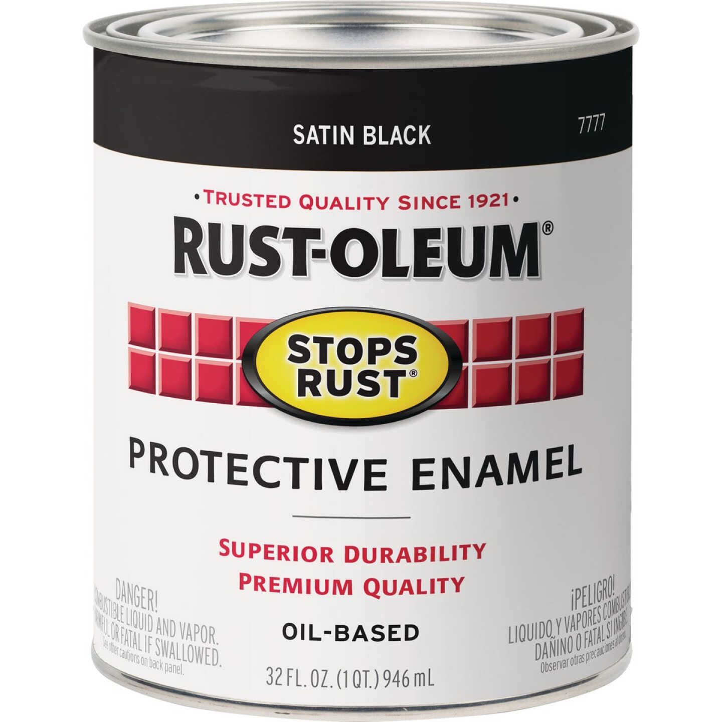 Rust-Oleum Stops Rust Oil Based Satin Protective Rust Control Enamel, Black, 1 Qt. Image 7