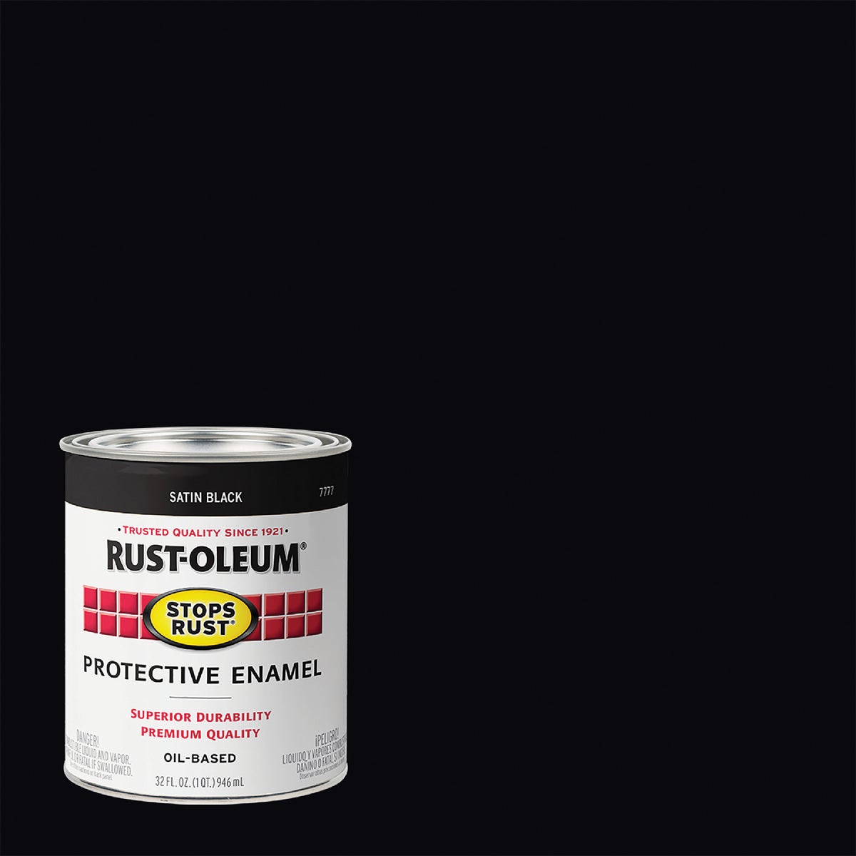 Rust-Oleum Stops Rust Oil Based Satin Protective Rust Control Enamel, Black, 1 Qt. Image 1