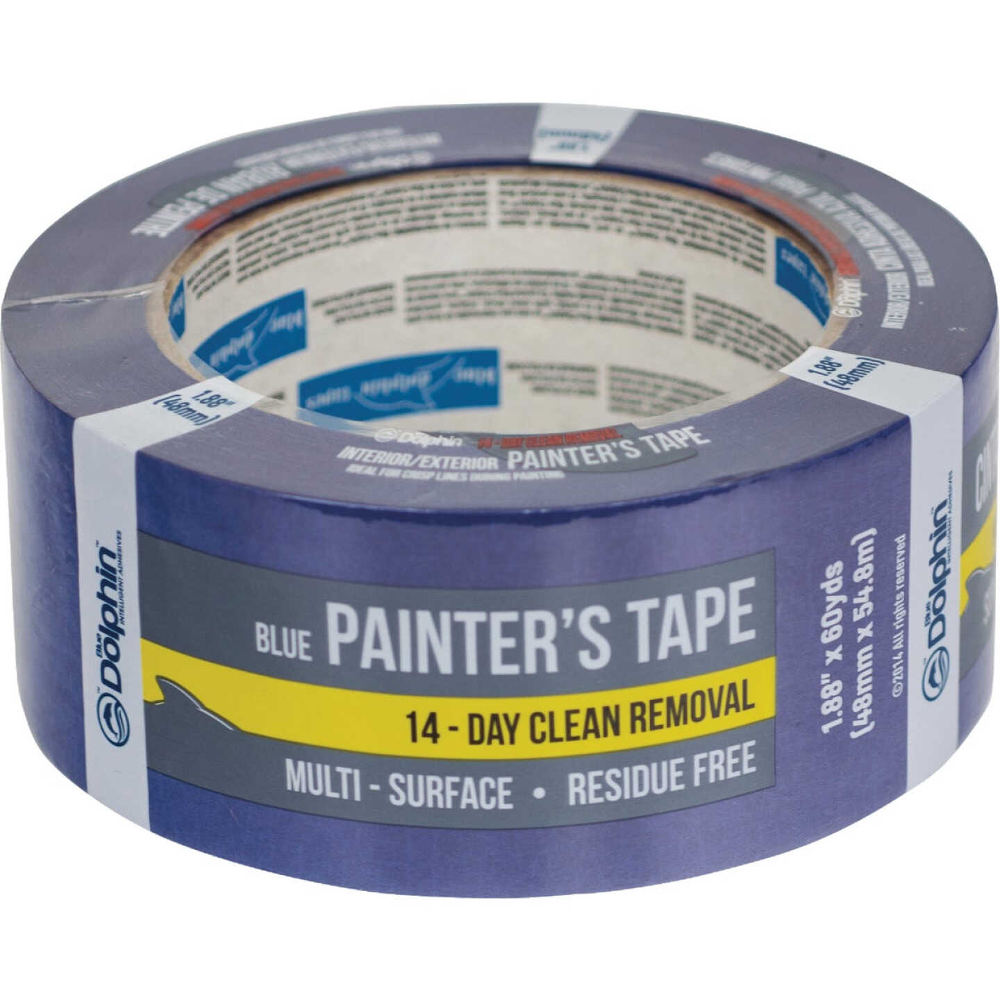 Blue Dolphin 1.88 In. x 60 Yd. Blue Painter's Tape Image 1