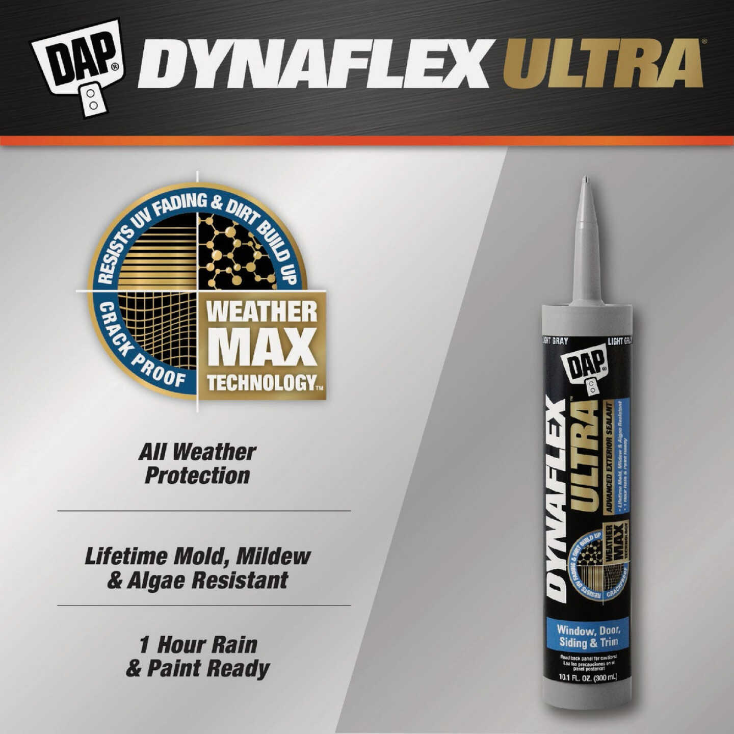 Dap Dynaflex Ultra 10.1 Oz. Light Gray Advanced Exterior Sealant for Window, Door & Siding Image 2