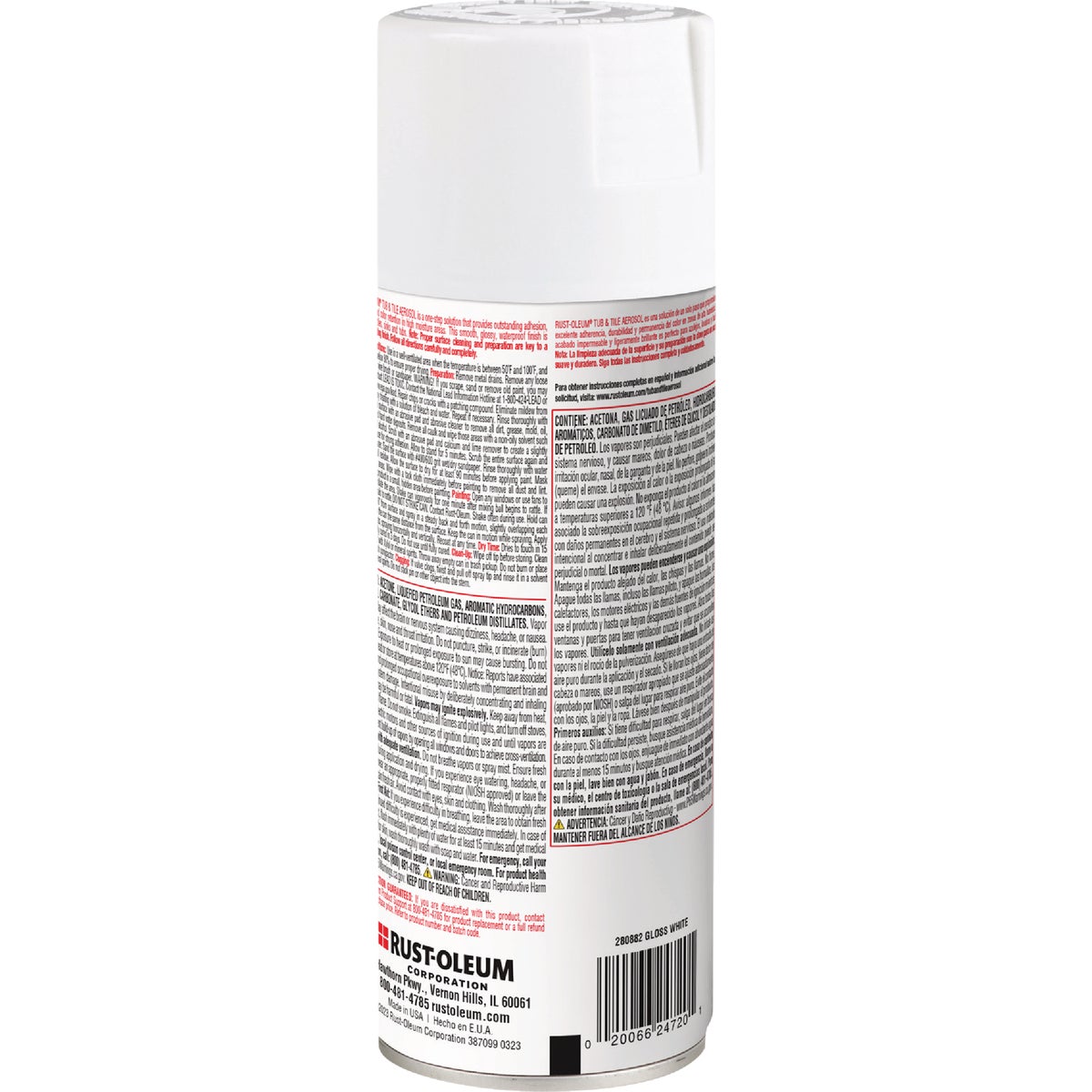 Rust-Oleum 12 Oz. Tub and Tile Aerosol Gloss White Refinishing Spray Paint Image 5