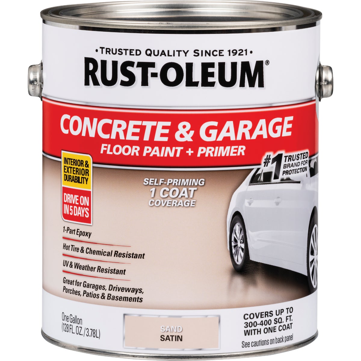 Rust-Oleum Concrete & Garage Floor Paint & Primer, 1 Gal., Sand Image 7