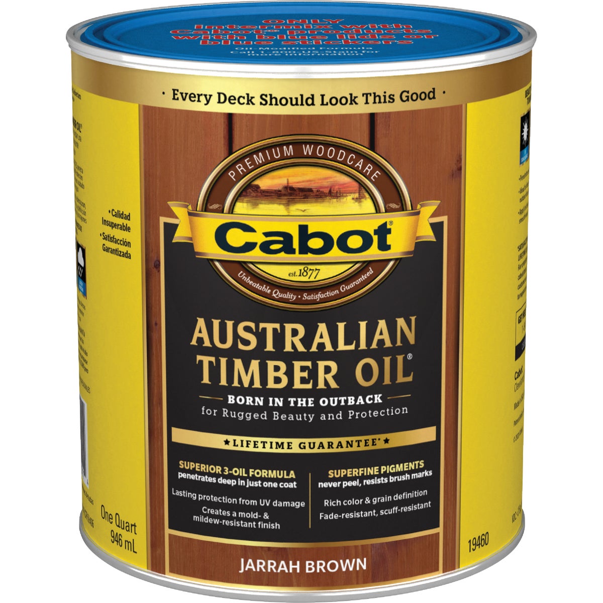 Cabot Australian Timber Oil Low VOC, Jarrah Brown, 1 Qt. Image 7