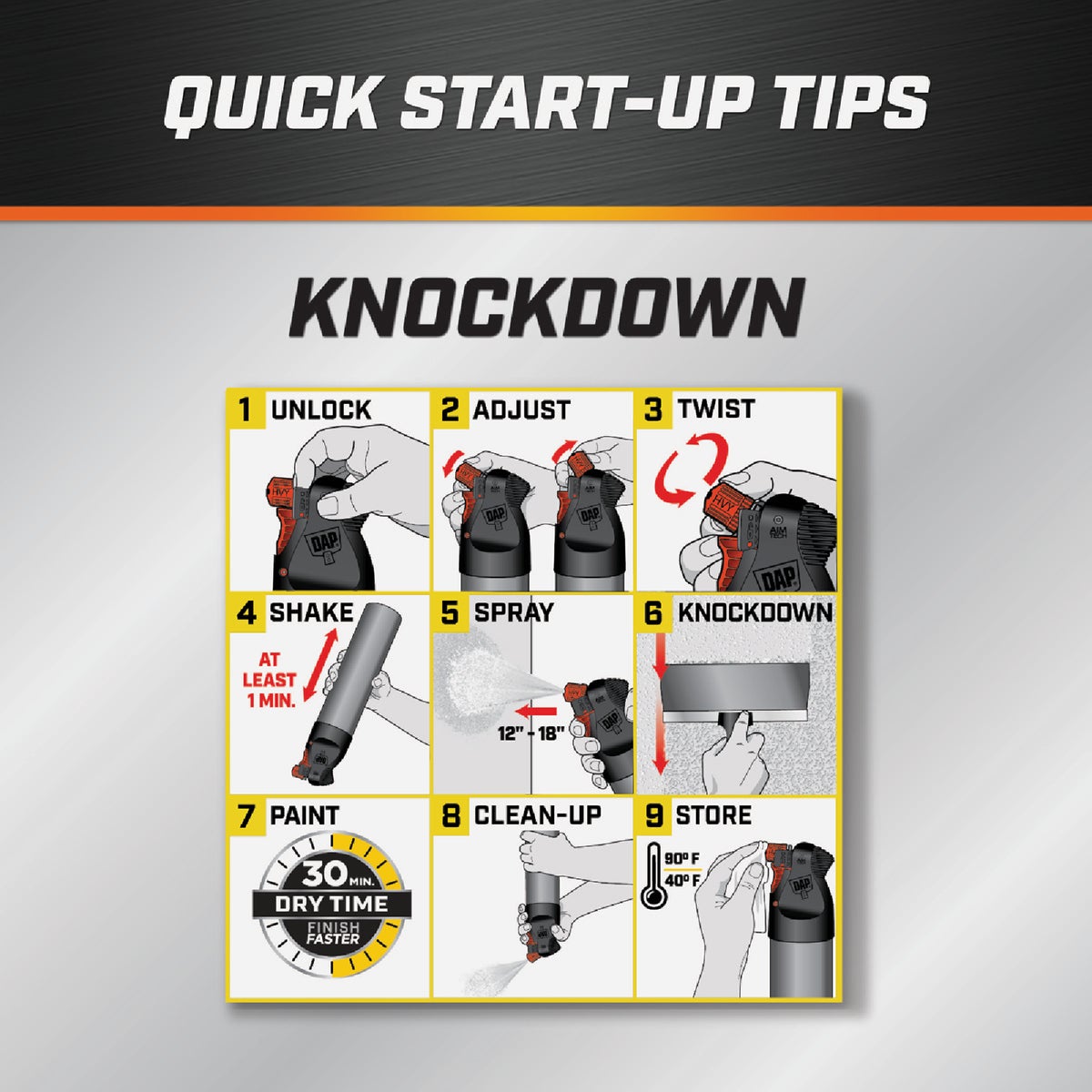 Dap 25 Oz. 2-In-1 Knockdown Water Base Spray Texture with AimTech Image 6