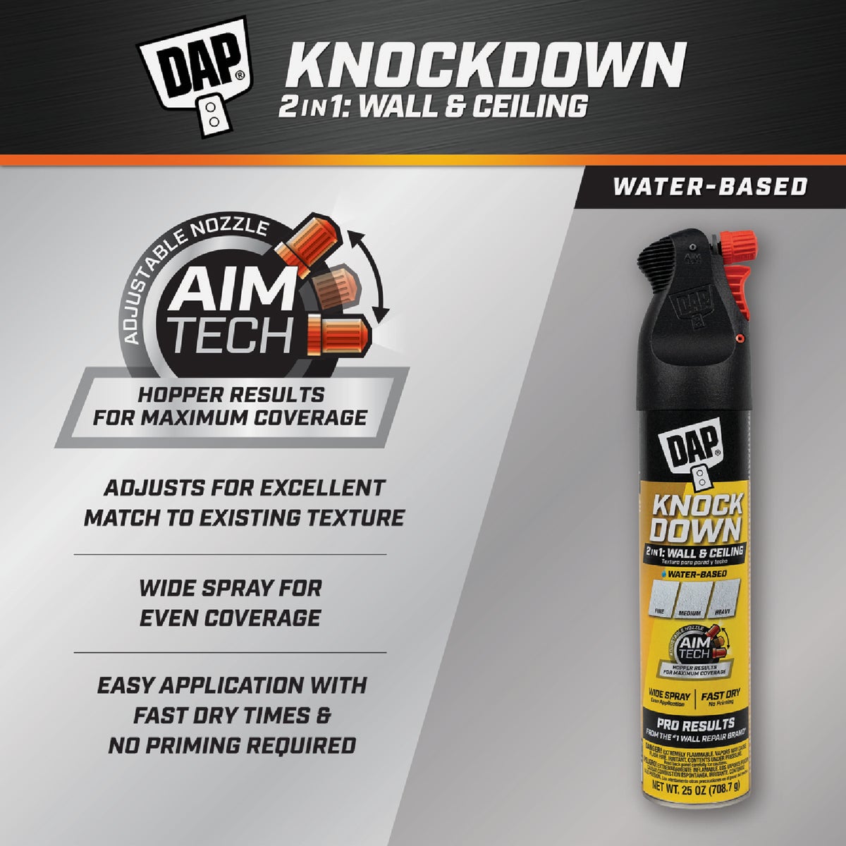 Dap 25 Oz. 2-In-1 Knockdown Water Base Spray Texture with AimTech Image 3