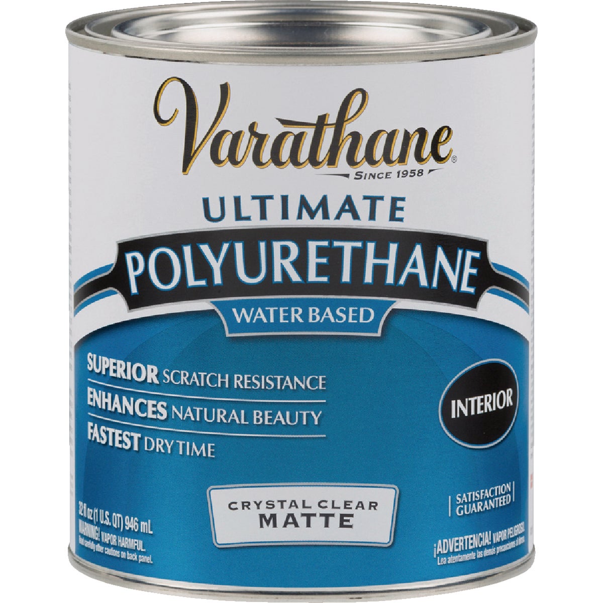 Varathane Matte Low Odor Water Based Interior Polyurethane, 1 Qt.