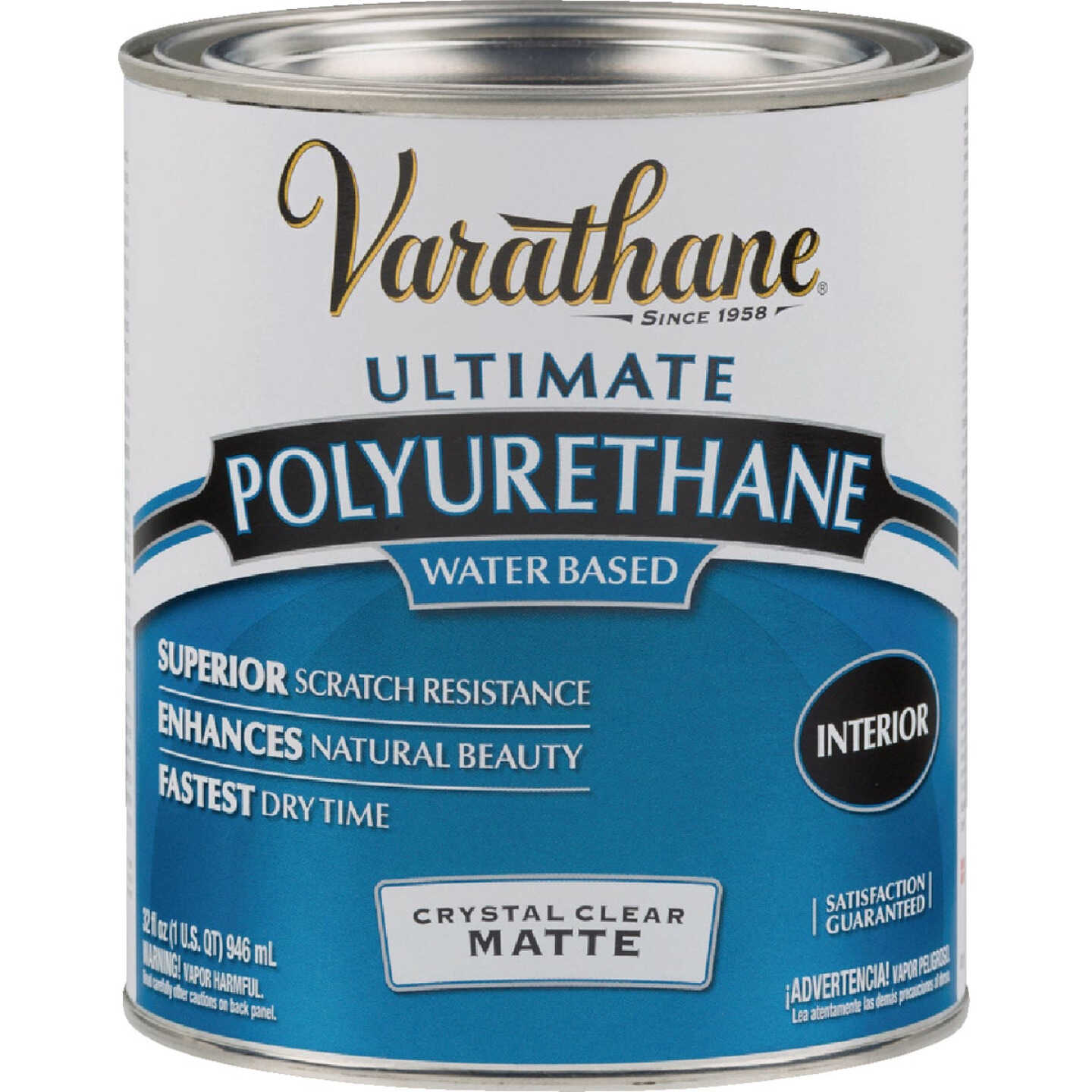 Varathane Matte Low Odor Water Based Interior Polyurethane, 1 Qt. Image 1