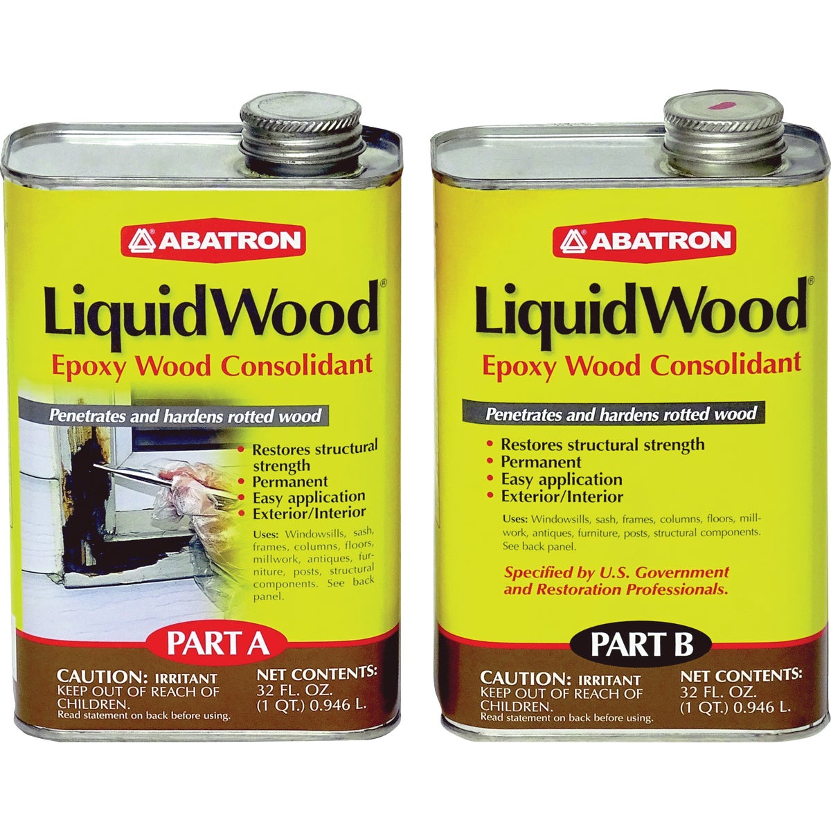 Abatron LiquidWood - Includes 1 Qt. Part A & 1 Qt. Part B Image 1