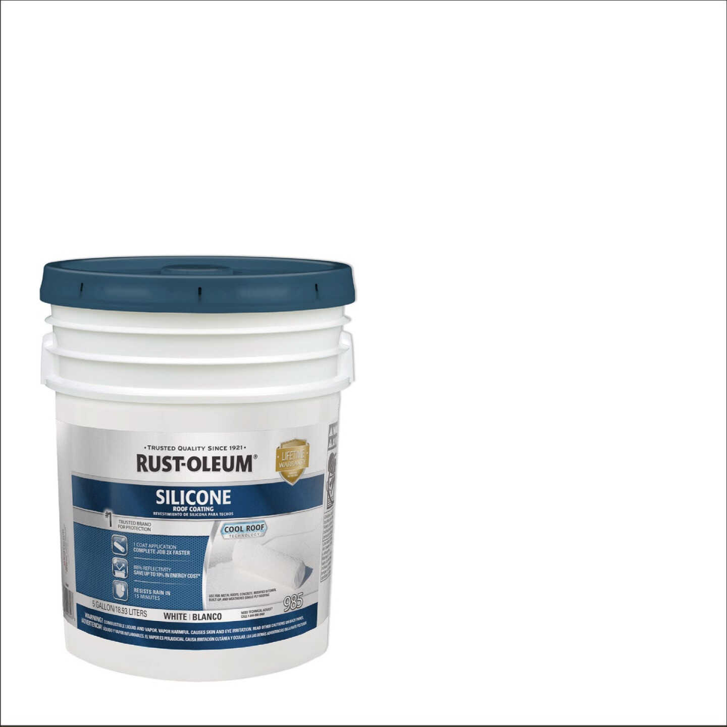 Rust-Oleum 985 Silicone 5 Gal. Roof Coating, White Image 1