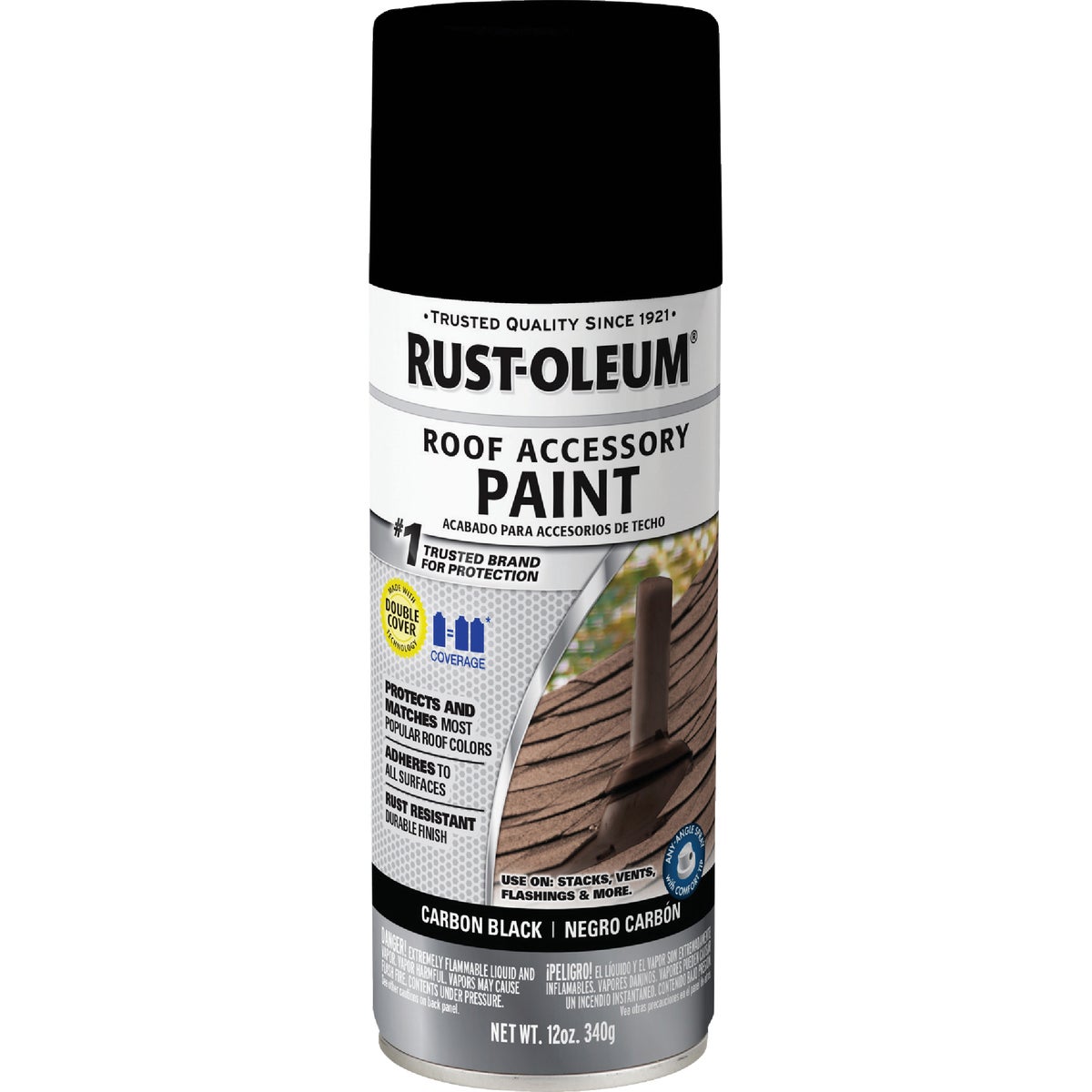 Rust-Oleum Stops Rust Roof Accessory 12 Oz. Carbon Black Flat Anti-Rust Spray Paint Image 2