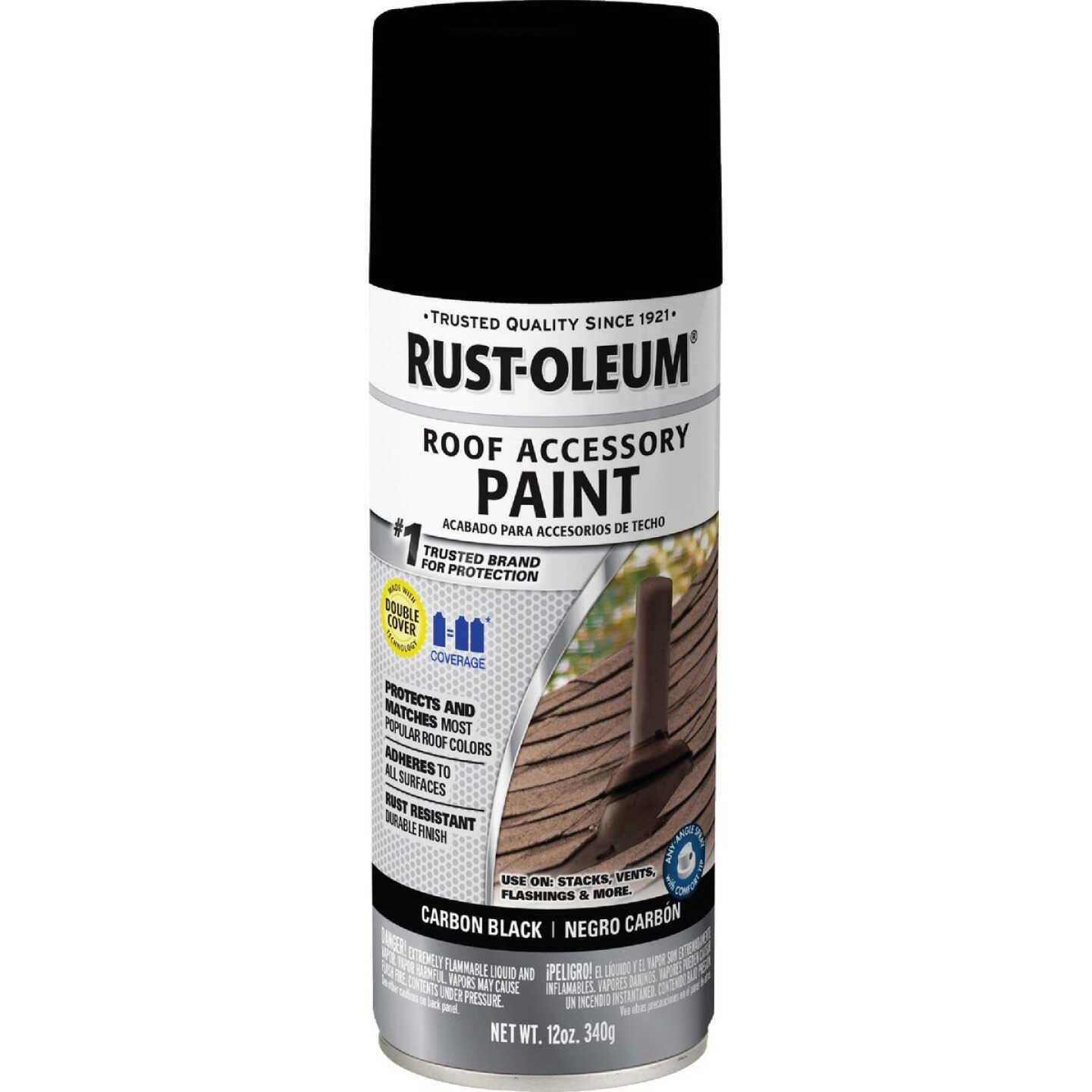 Rust-Oleum Stops Rust Roof Accessory 12 Oz. Carbon Black Flat Anti-Rust Spray Paint Image 2
