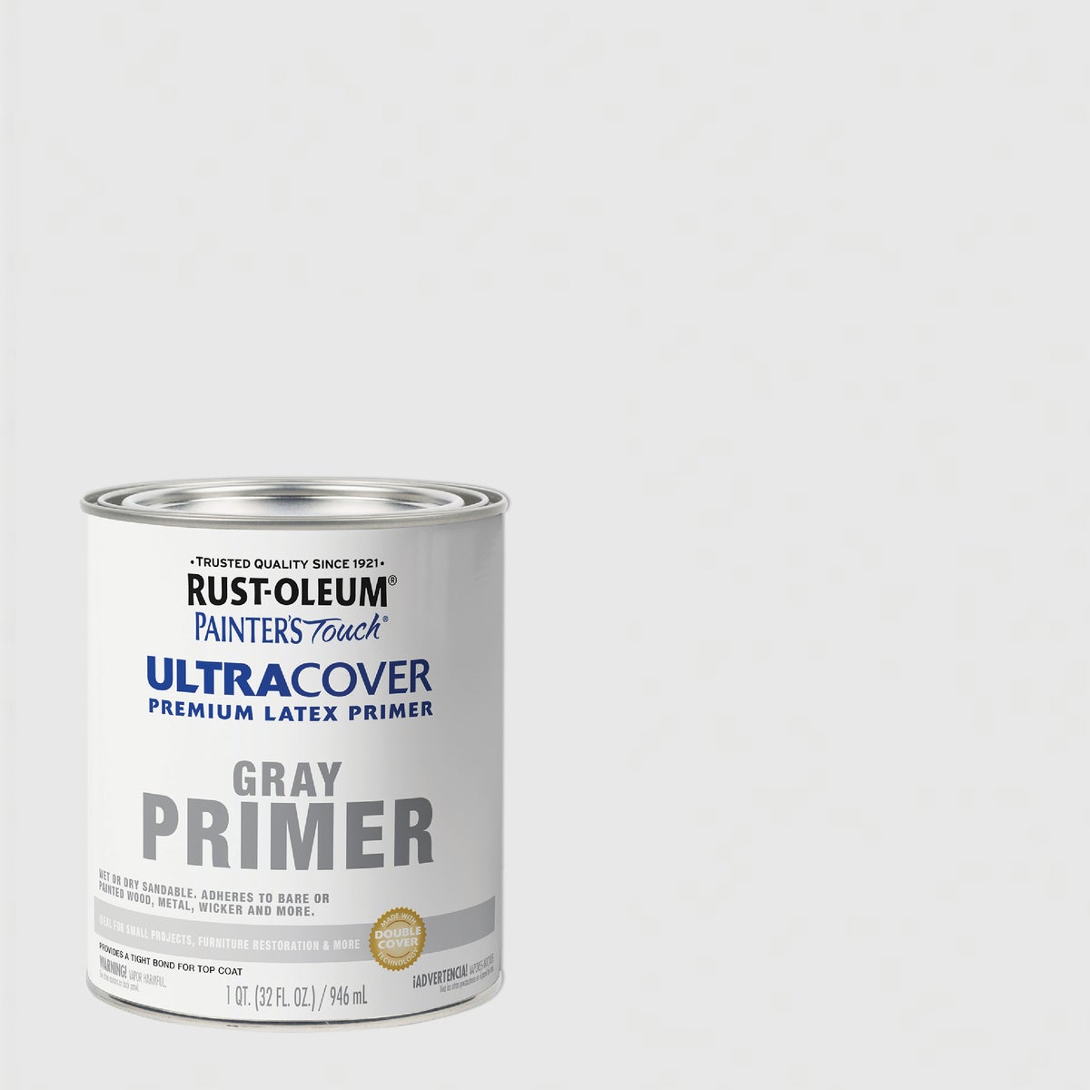 Rust-Oleum Painter's Touch Ultra Cover Latex Interior/Exterior Primer, Gray, 1 Qt.