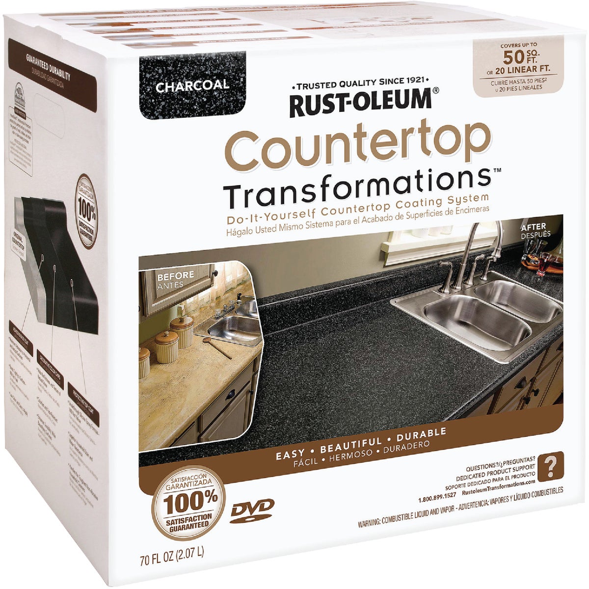 Rust-Oleum Transformations Charcoal Satin Granite Look Wide Countertop Coating