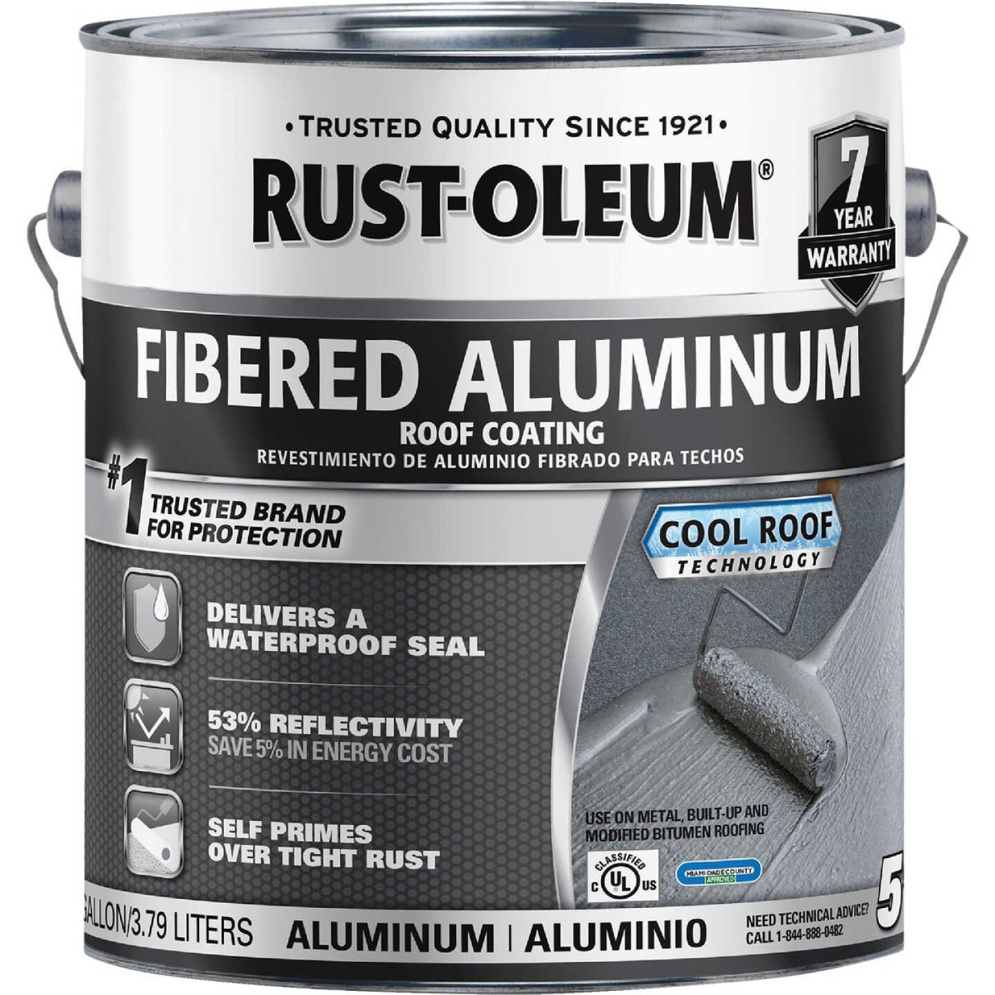 Rust-Oleum 510 1 Gal. 7-Year Fibered Aluminum Roof Coating Image 4