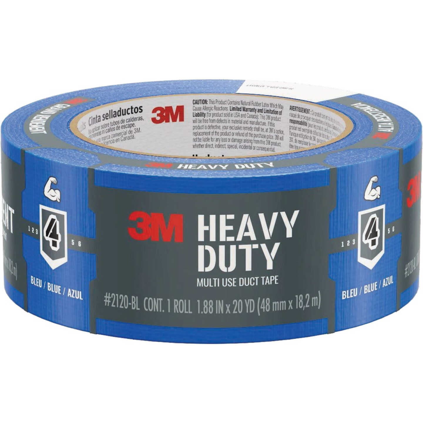 3M 1.88 In. x 20 Yd. Blue Heavy Duty Duct Tape Image 1
