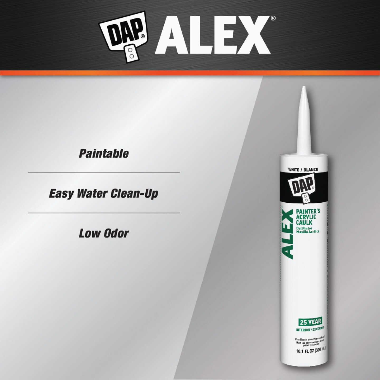 Dap Alex 10.1 Oz. White Painter's Acrylic Latex Caulk Image 2