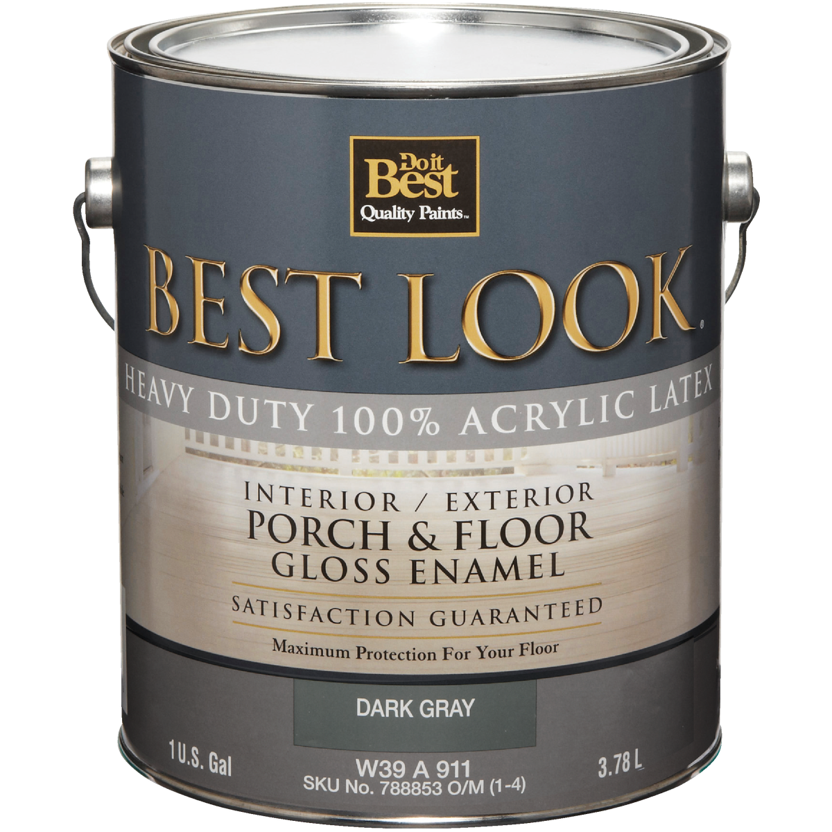 Best Look 1 Gal. Dark Gray Base Heavy-Duty Acrylic Latex Gloss Porch & Floor Enamel