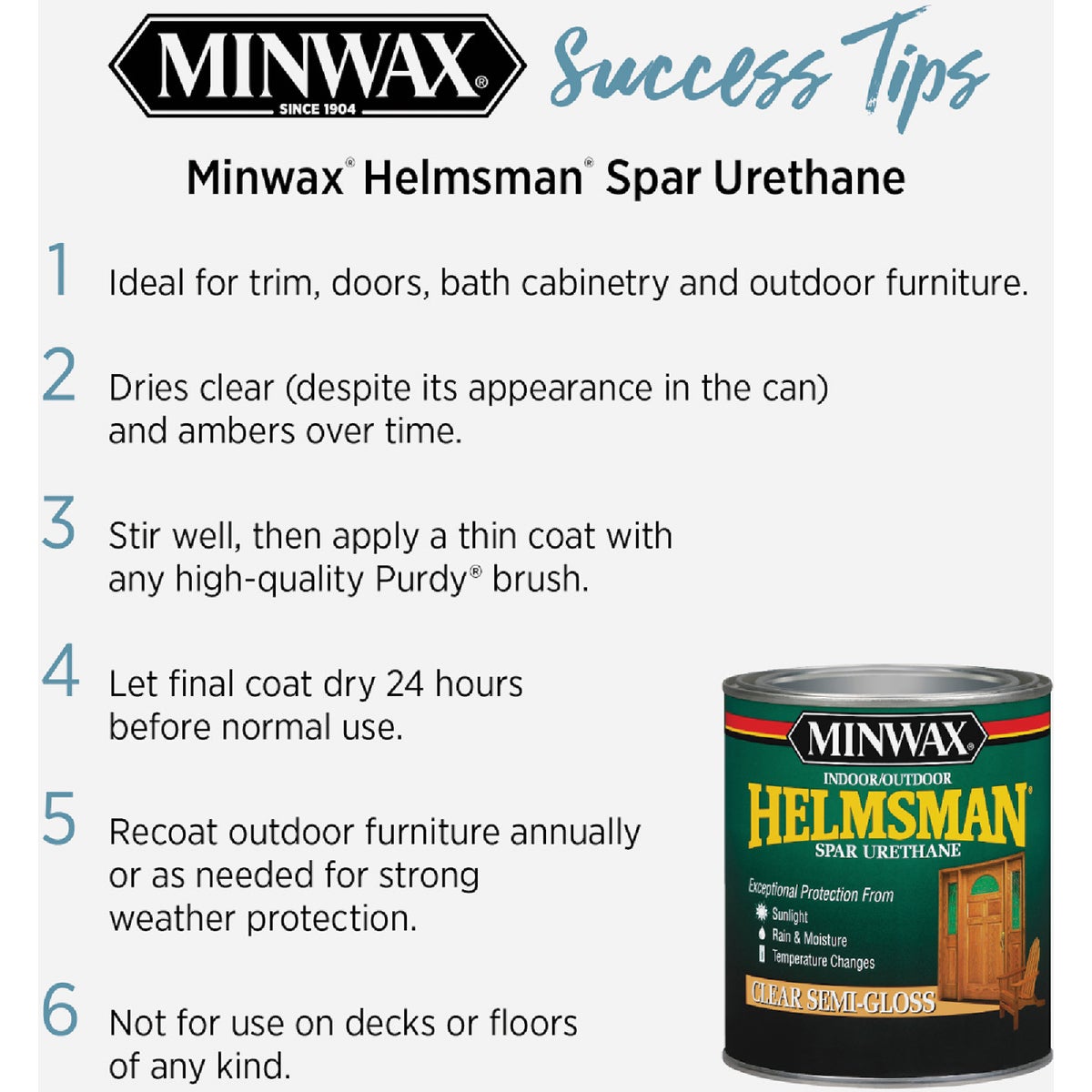 Minwax Helmsman Gloss Clear Spar Urethane, 1 Gal. Image 7
