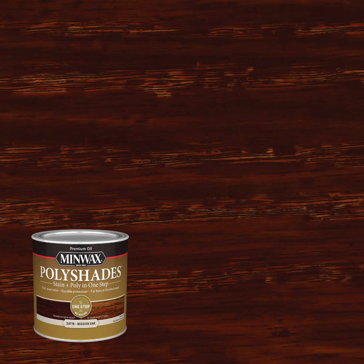 Minwax Polyshades 1/2 Pt. Satin Stain & Finish Polyurethane In 1-Step, Mission Oak Image 8