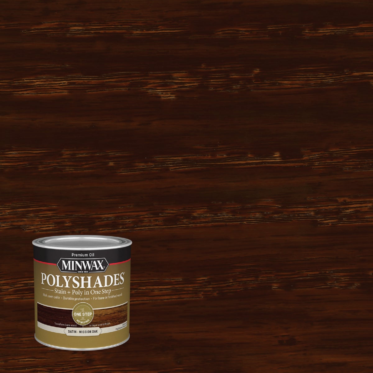Minwax Polyshades 1/2 Pt. Satin Stain & Finish Polyurethane In 1-Step, Mission Oak Image 1