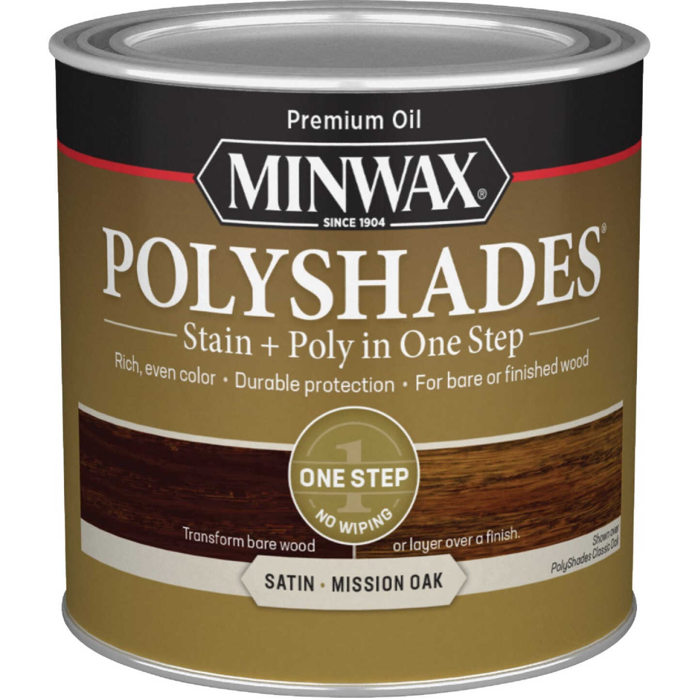 Minwax Polyshades 1/2 Pt. Satin Stain & Finish Polyurethane In 1-Step, Mission Oak Image 7