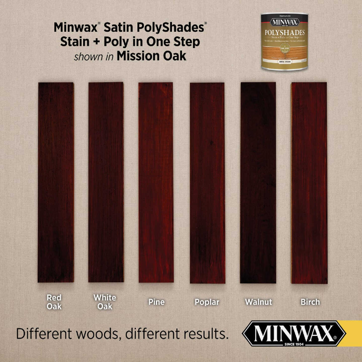Minwax Polyshades 1 Qt. Satin Stain & Finish Polyurethane In 1-Step, Mission Oak Image 3