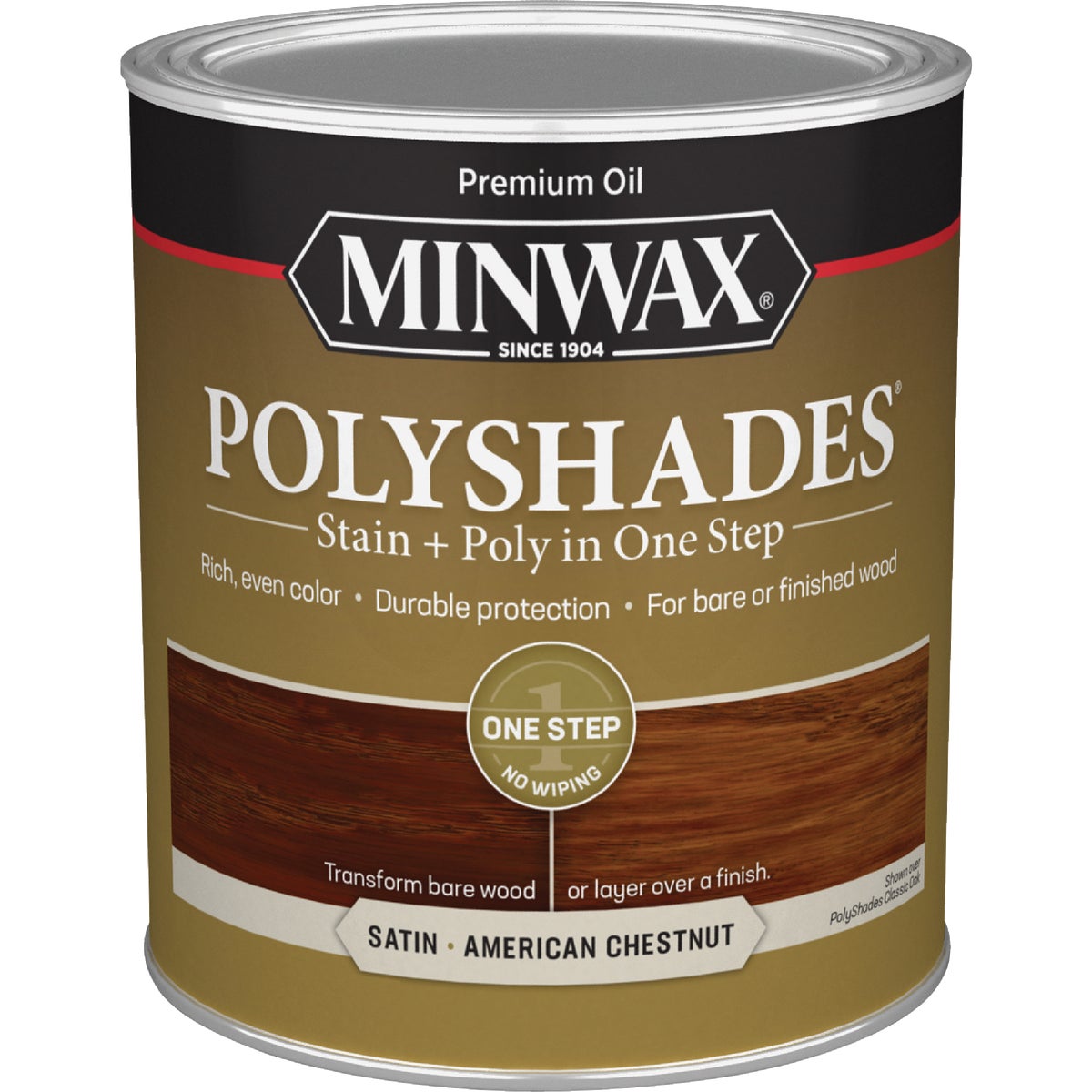 Minwax Polyshades 1 Qt. Satin Stain & Finish Polyurethane In 1-Step, American Chestnut Image 7